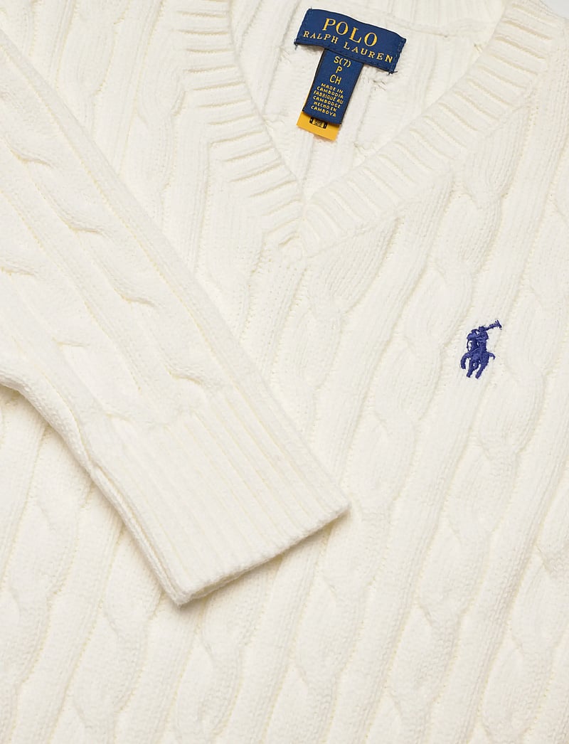 Ralph Lauren Kids - 20/2 COTTON-SWEATER-PULLOVER - stickade tröjor - deckwash white - 4