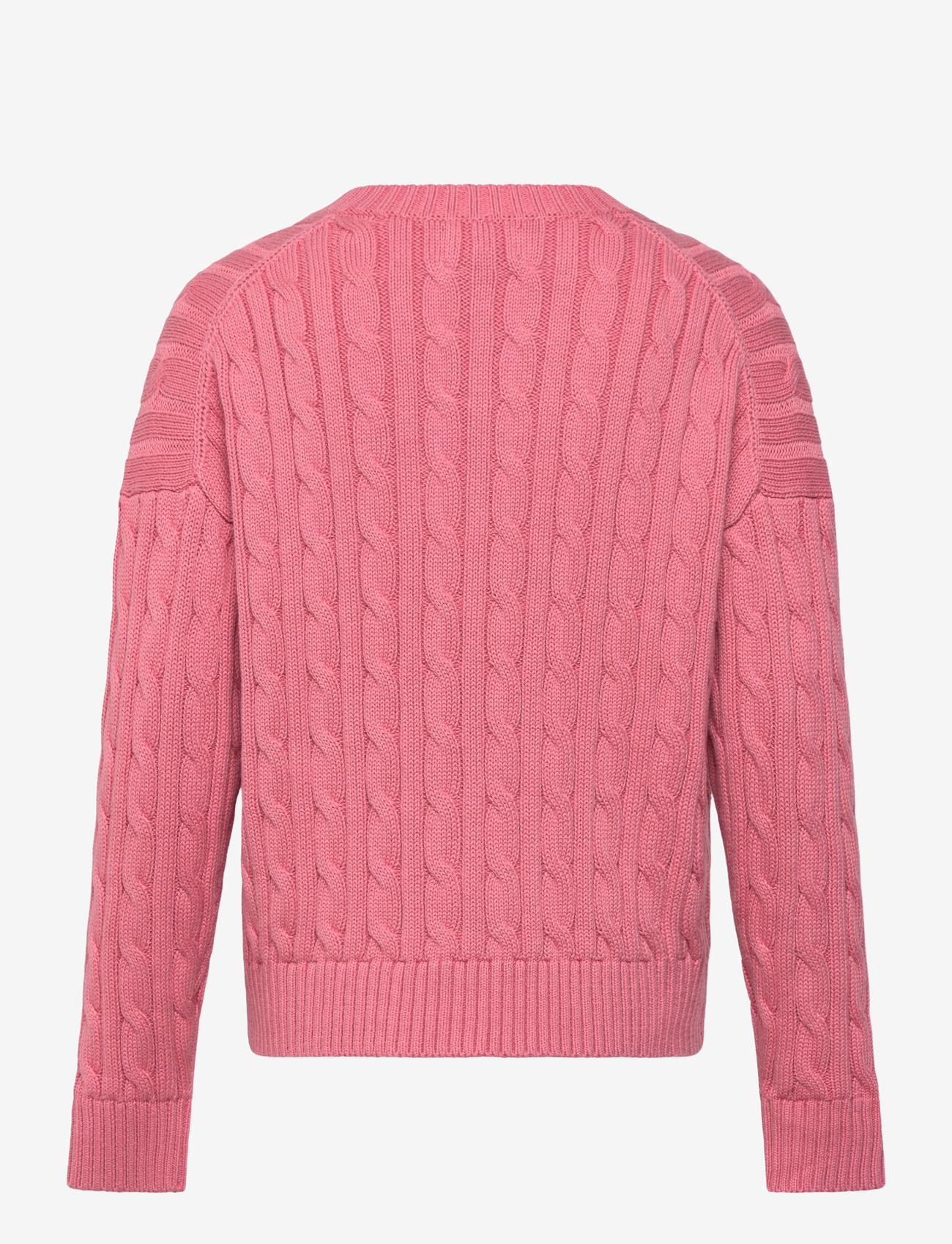 Ralph Lauren Kids - Cable-Knit Cotton V-Neck Sweater - pullover - desert rose - 1
