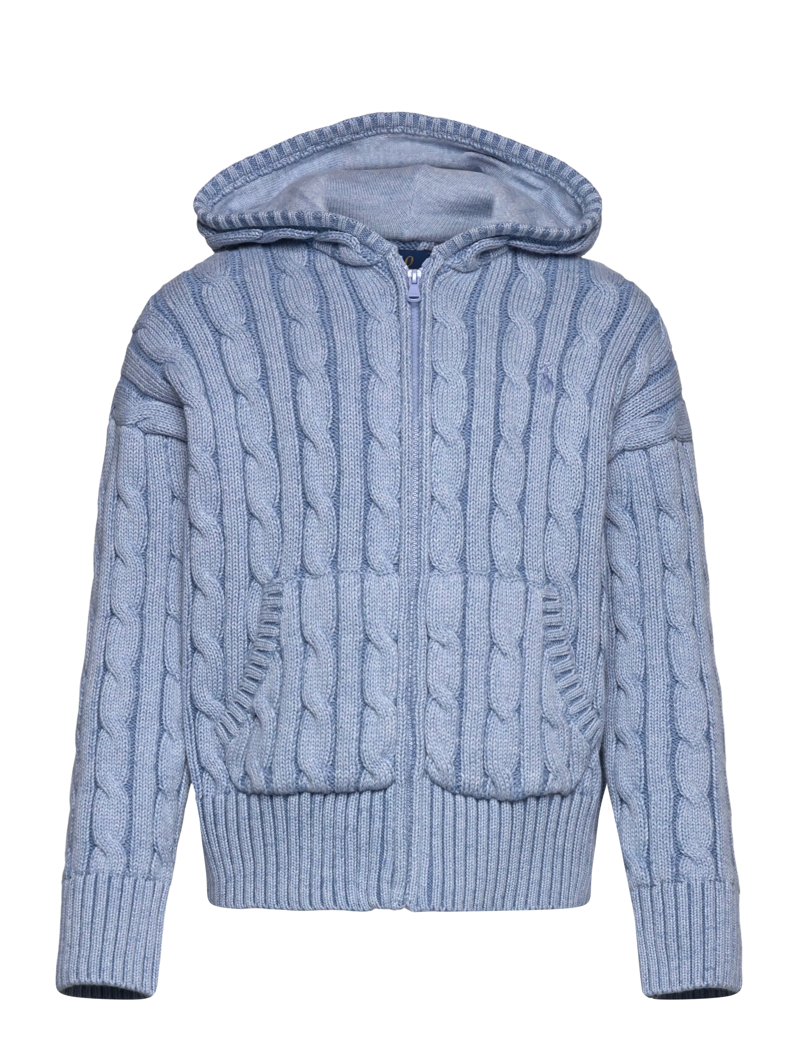 Ralph Lauren Kids 20/2 COTTON-SWEATER-FULL ZIP - Overdele - BLUE HEATHER / blue