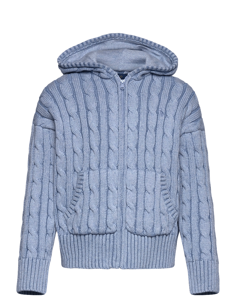 Ralph Lauren Kids - 20/2 COTTON-SWEATER-FULL ZIP - cardigans - blue heather - 0