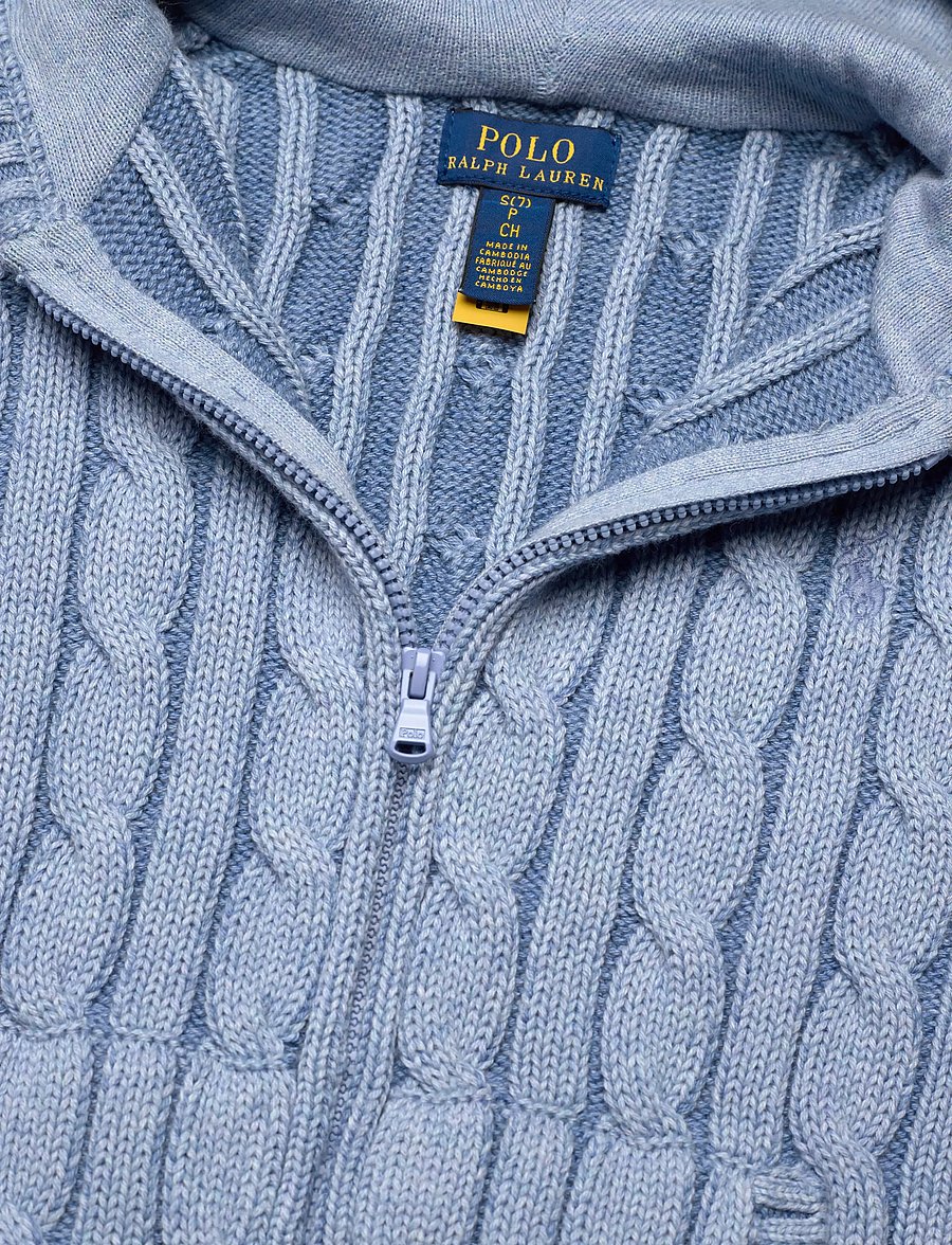 Ralph Lauren Kids - 20/2 COTTON-SWEATER-FULL ZIP - cardigans - blue heather - 2
