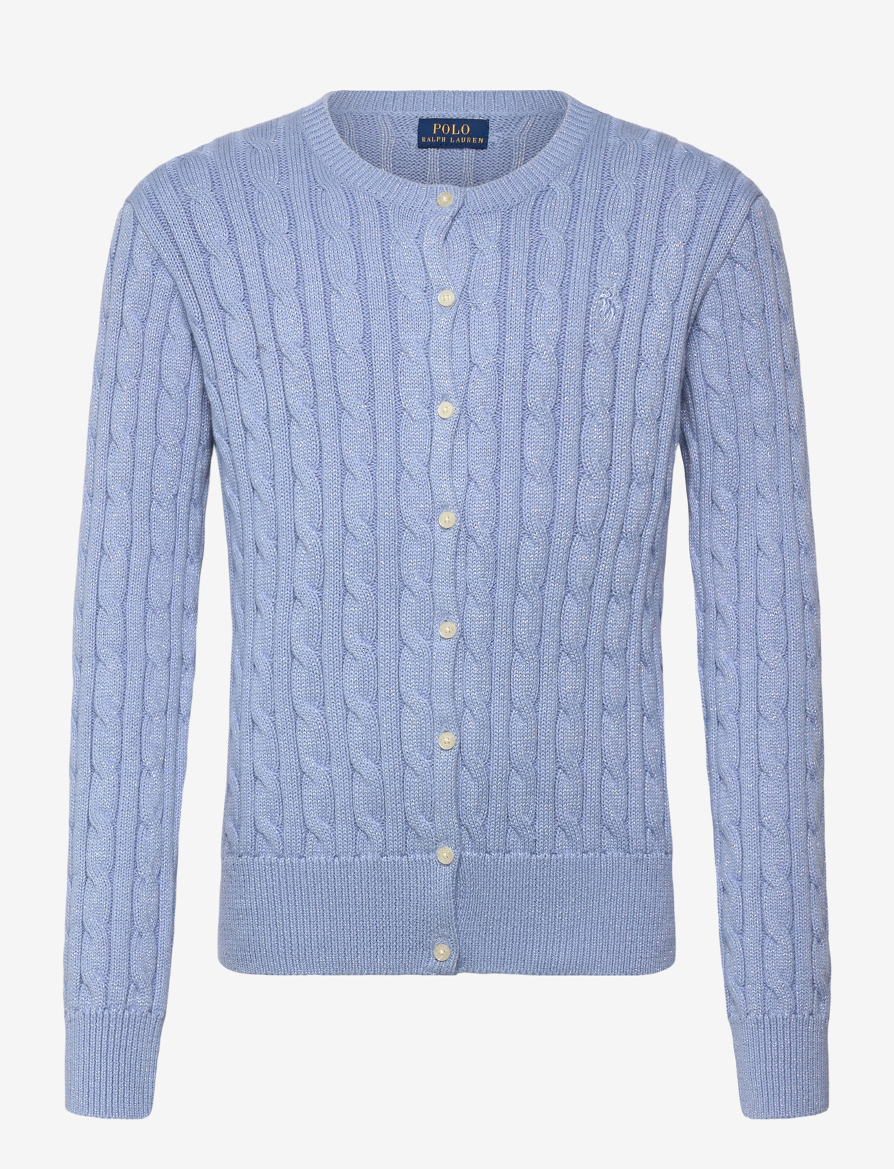 Ralph Lauren Kids - 2/20 COTTON-SWEATER-CARDIGAN - kardiganid - chambray blue w - 0