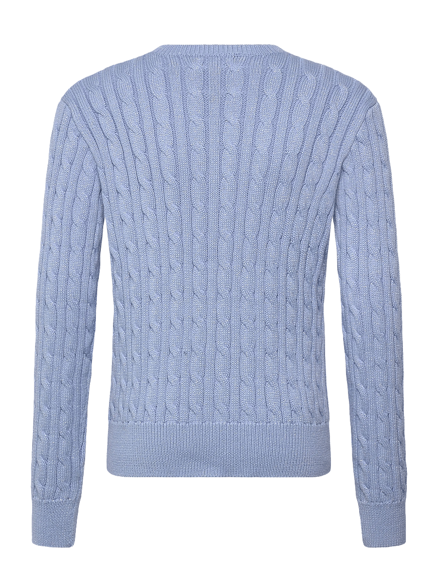 Ralph Lauren Kids - Metallic Cable-Knit Cardigan - cardigans - chambray blue w - 1
