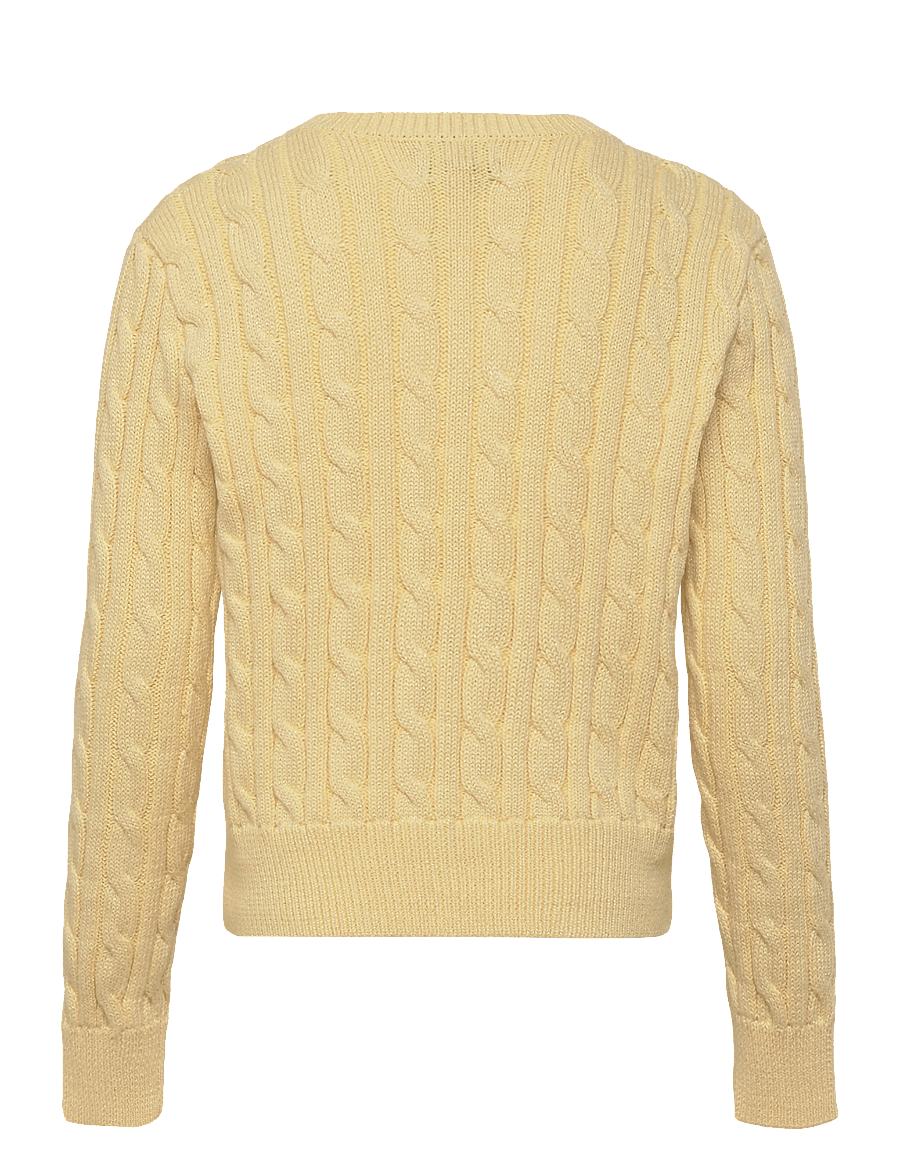 Ralph Lauren Kids - Metallic Cable-Knit Cardigan - koftor - t-bird yellow w - 1