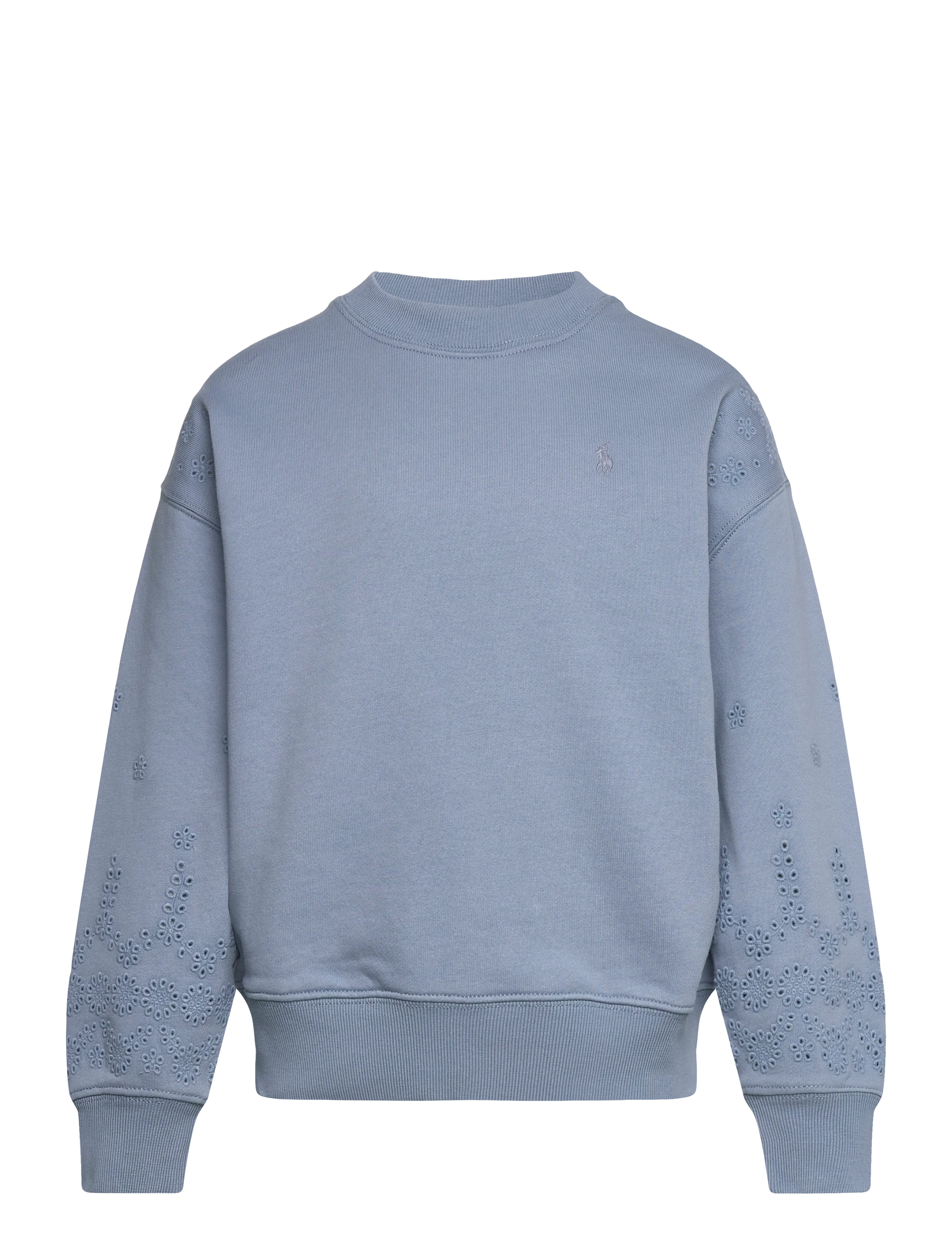Ralph Lauren Kids Eyelet French Terry Sweatshirt - Sweatshirts & Huvtröjor - VESSEL BLUE / blue