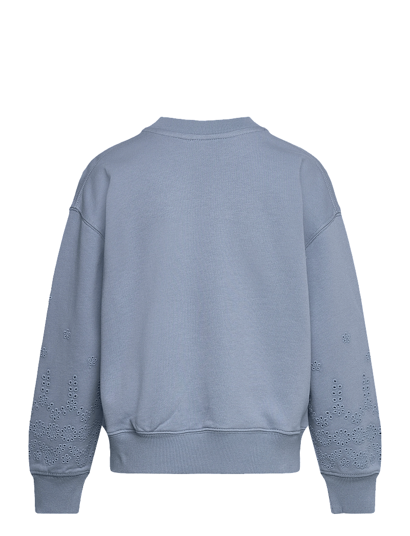 Ralph Lauren Kids - Eyelet French Terry Sweatshirt - sweatshirts - vessel blue - 1