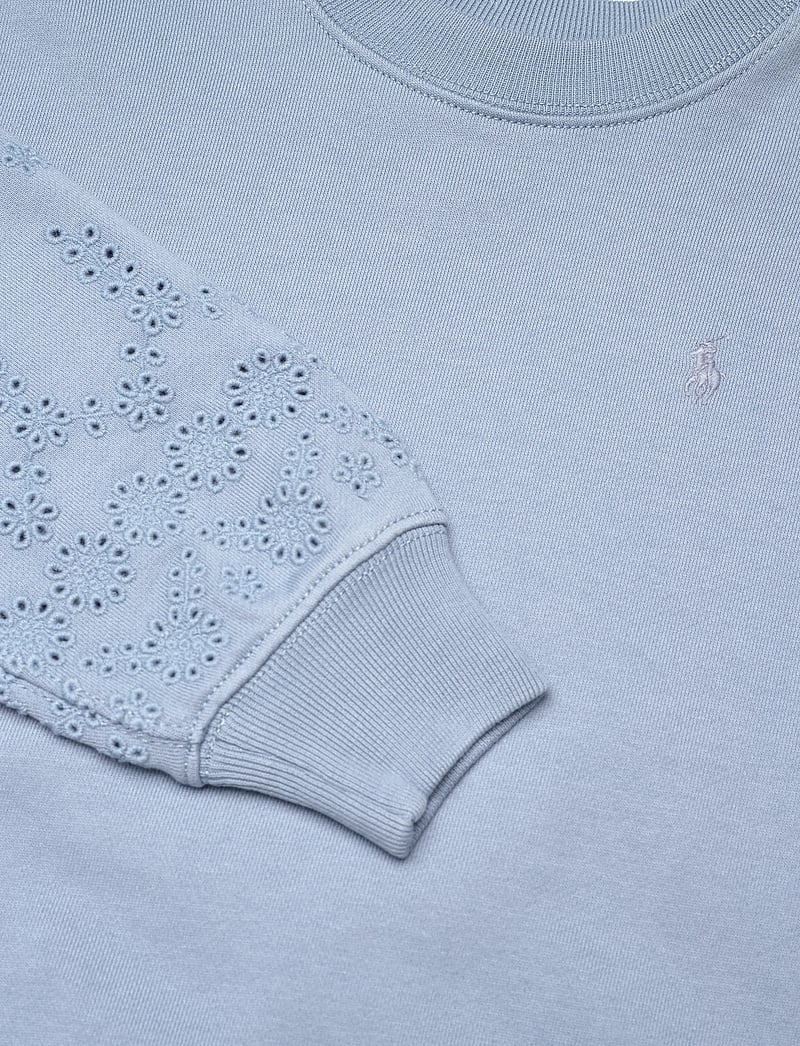 Ralph Lauren Kids - Eyelet French Terry Sweatshirt - sweatshirts - vessel blue - 2