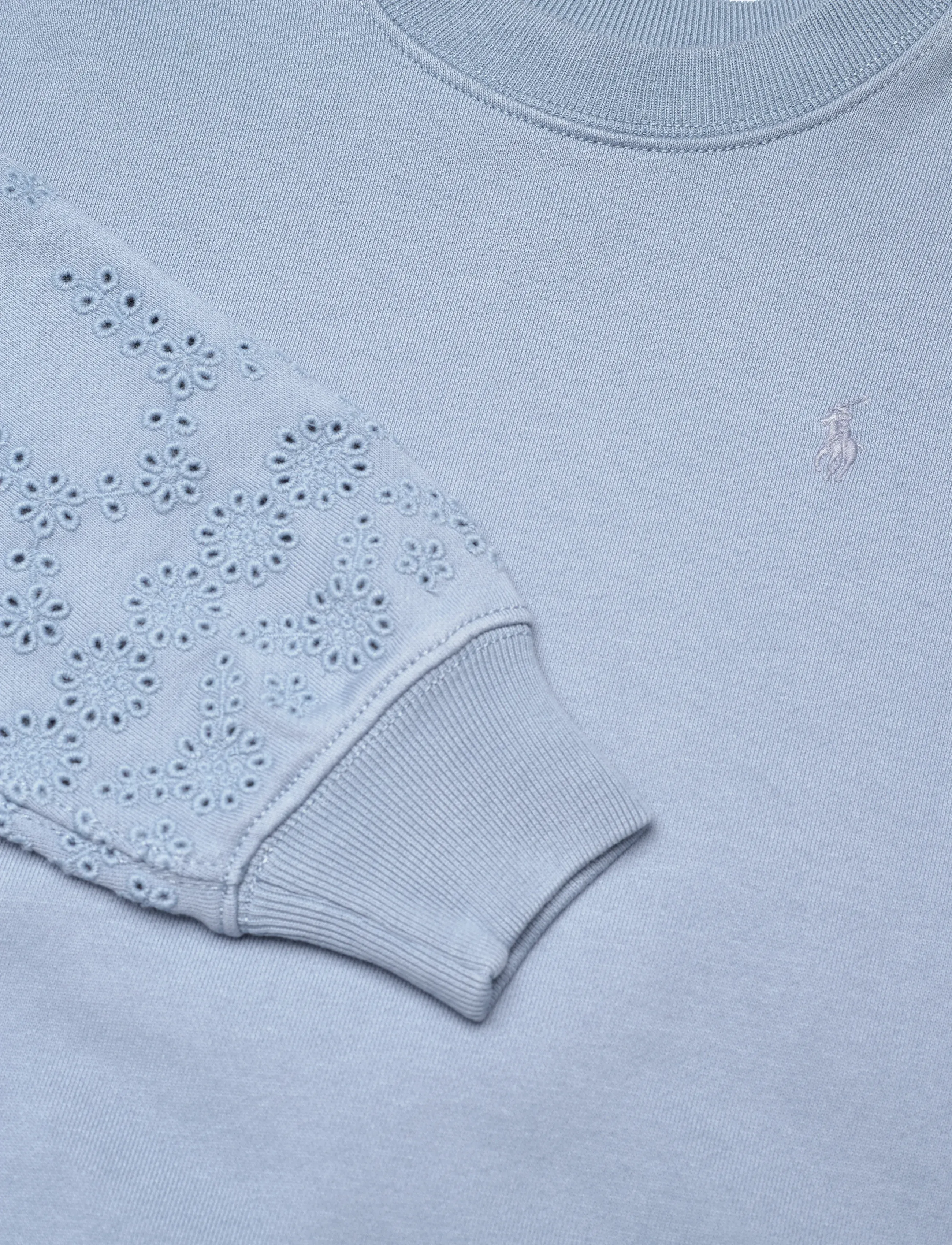 Ralph Lauren Kids - Eyelet French Terry Sweatshirt - sweatshirts - vessel blue - 2