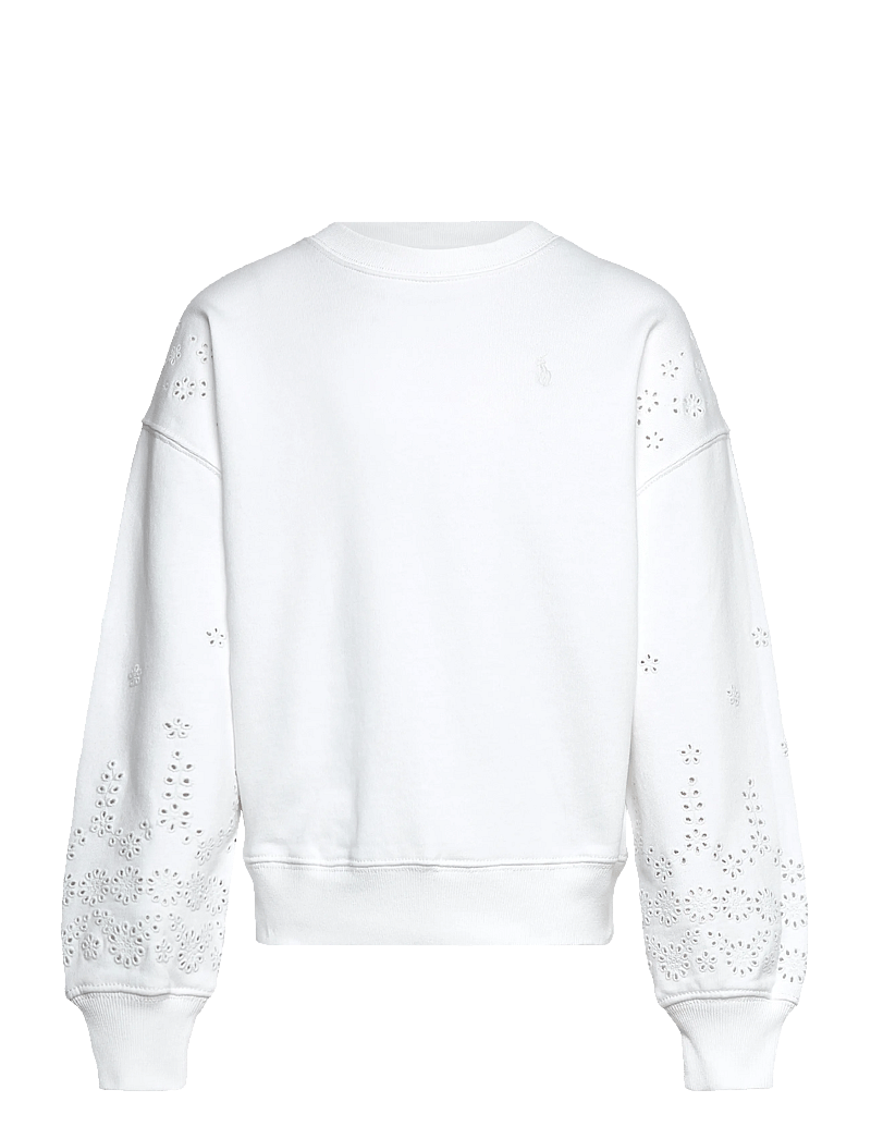 Ralph Lauren Kids - Eyelet French Terry Sweatshirt - sweatshirts - white - 0