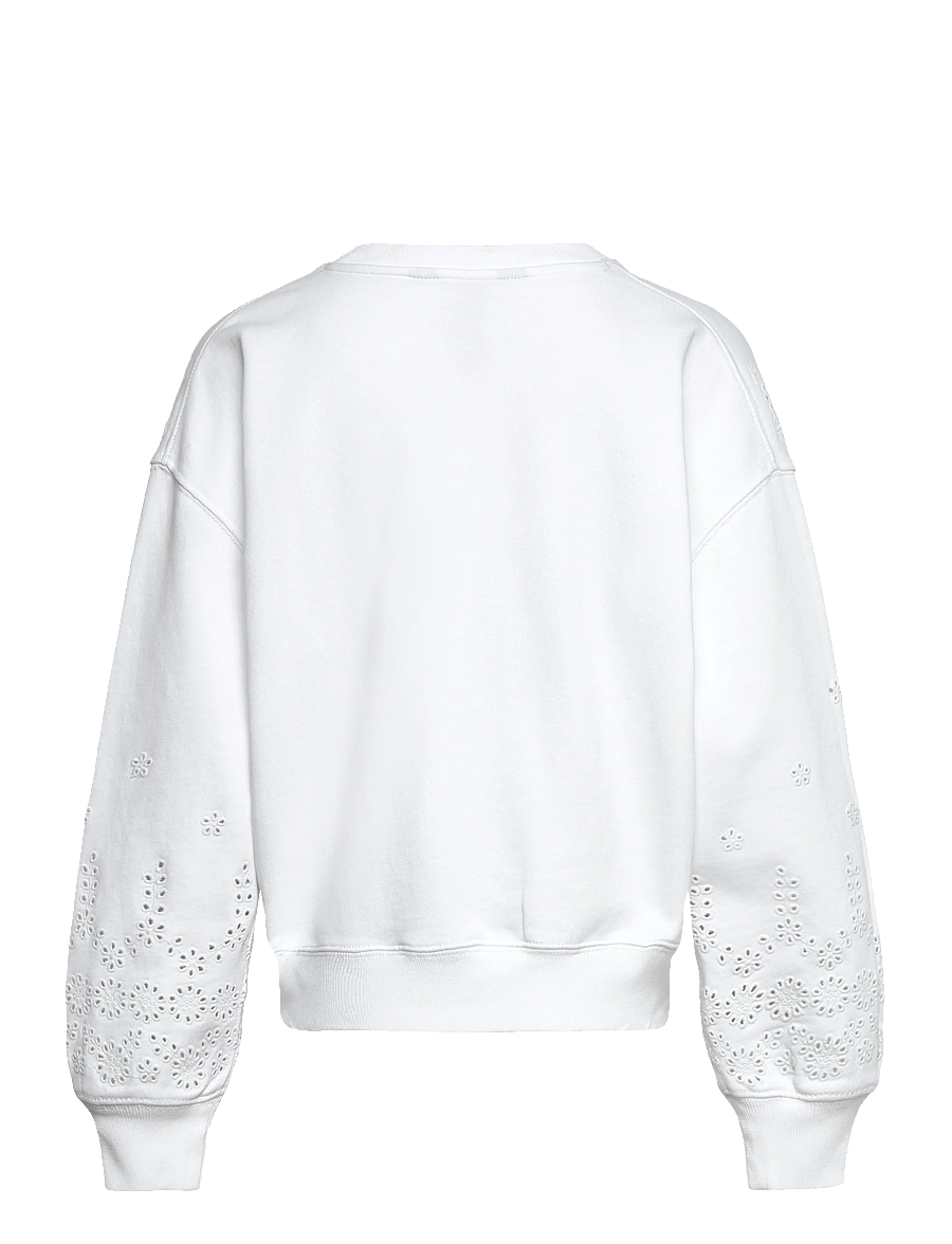 Ralph Lauren Kids - Eyelet French Terry Sweatshirt - sweatshirts - white - 1