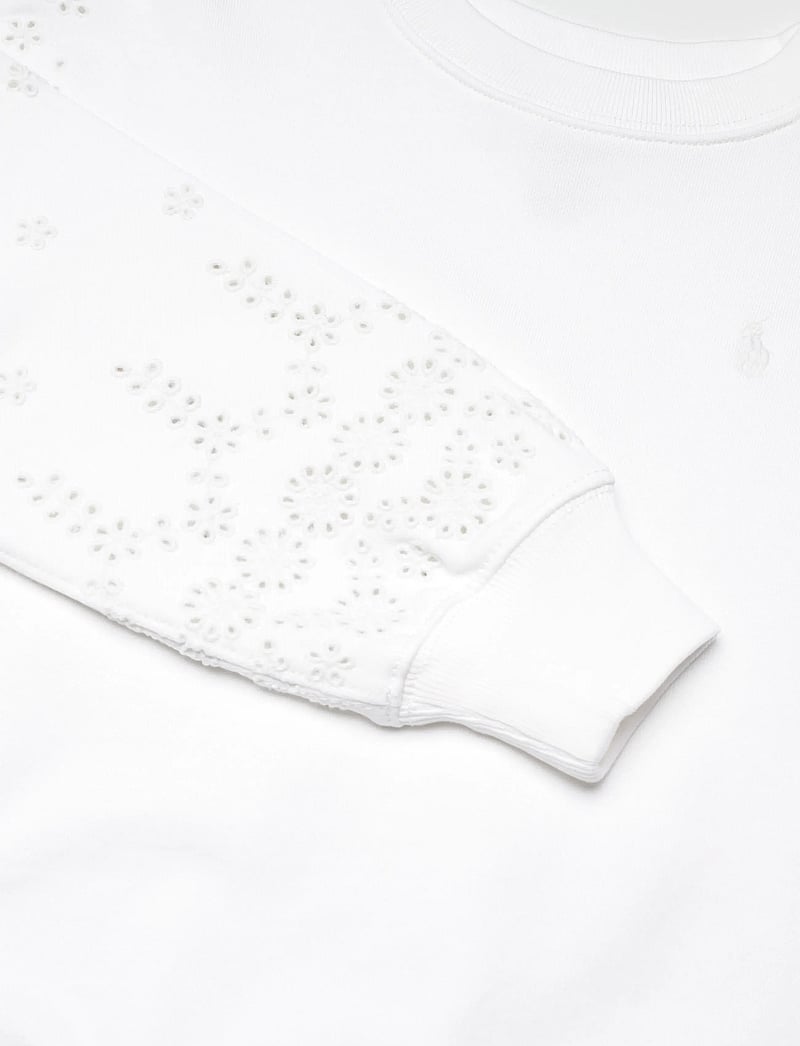 Ralph Lauren Kids - Eyelet French Terry Sweatshirt - sweatshirts - white - 2