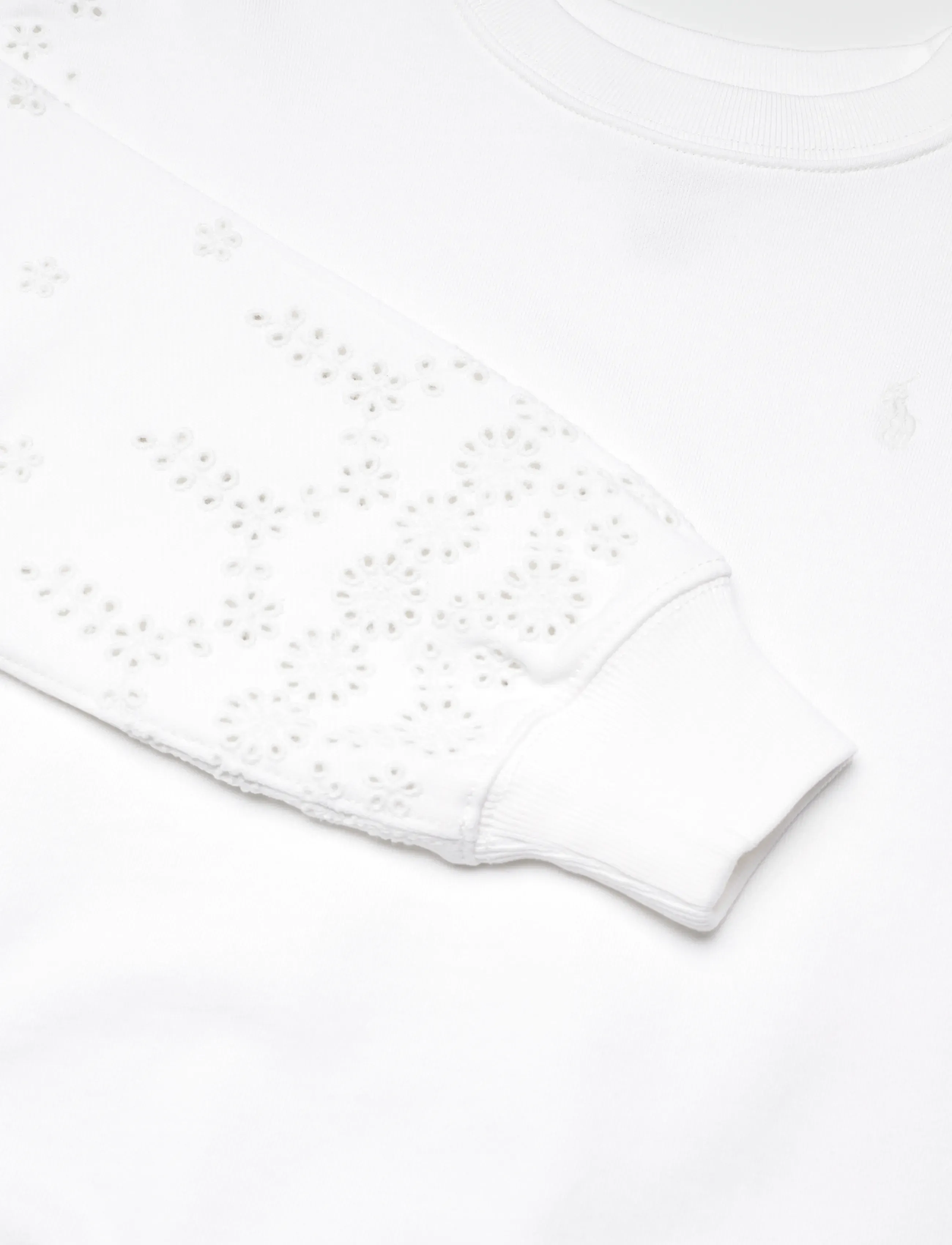 Ralph Lauren Kids - Eyelet French Terry Sweatshirt - sweatshirts - white - 2