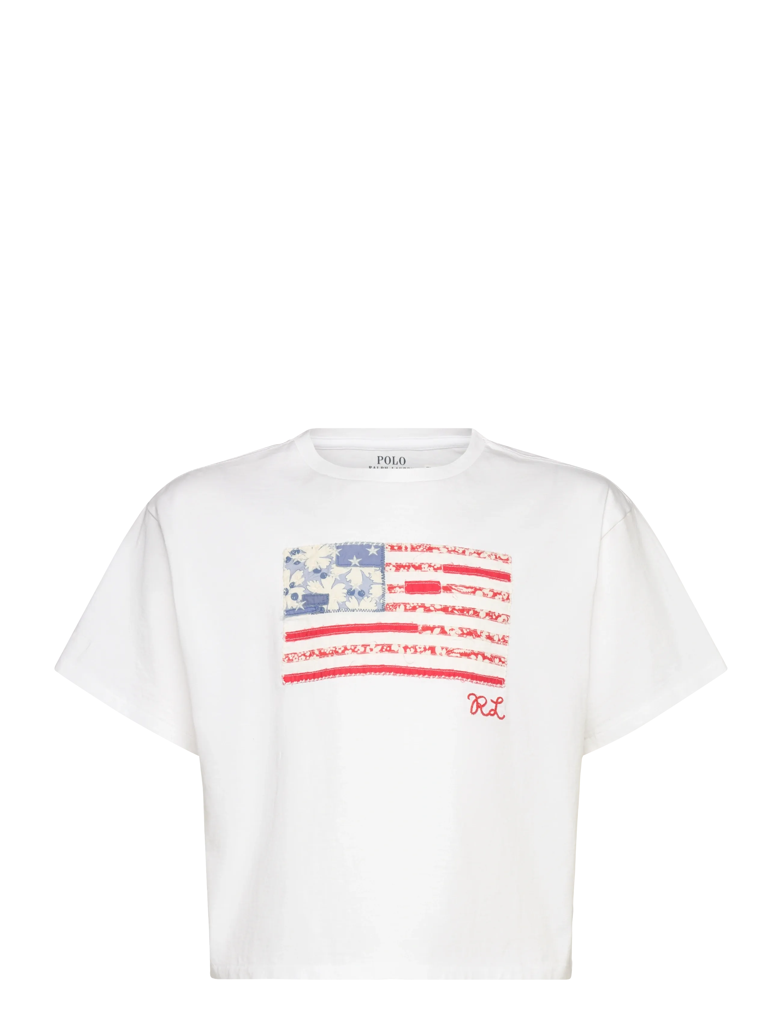 Ralph Lauren Kids Floral Flag Cotton Jersey Boxy Tee - Lapsed 98–134 - WHITE / white