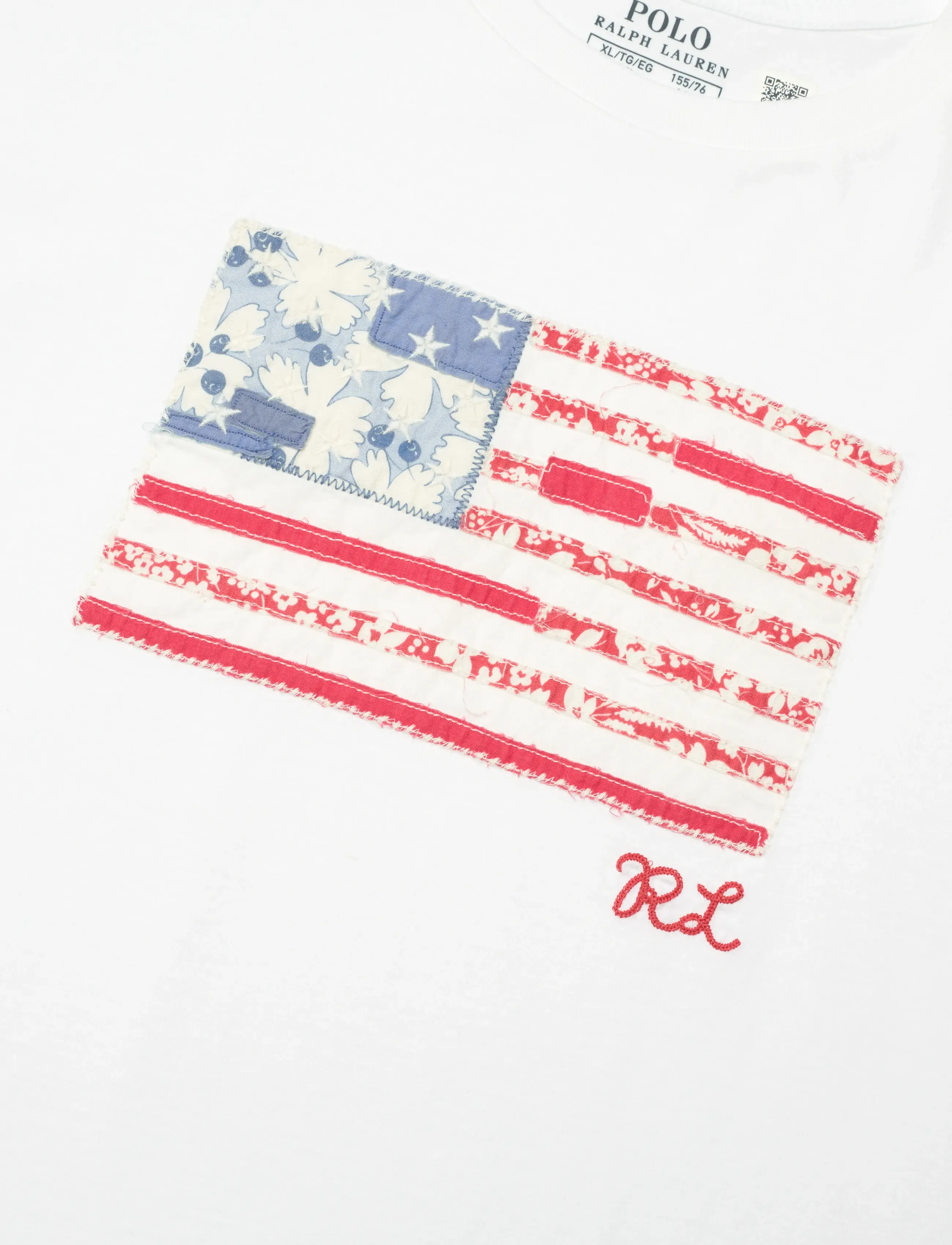 Ralph Lauren Kids - Floral Flag Cotton Jersey Boxy Tee - kortærmede t-shirts - white - 2