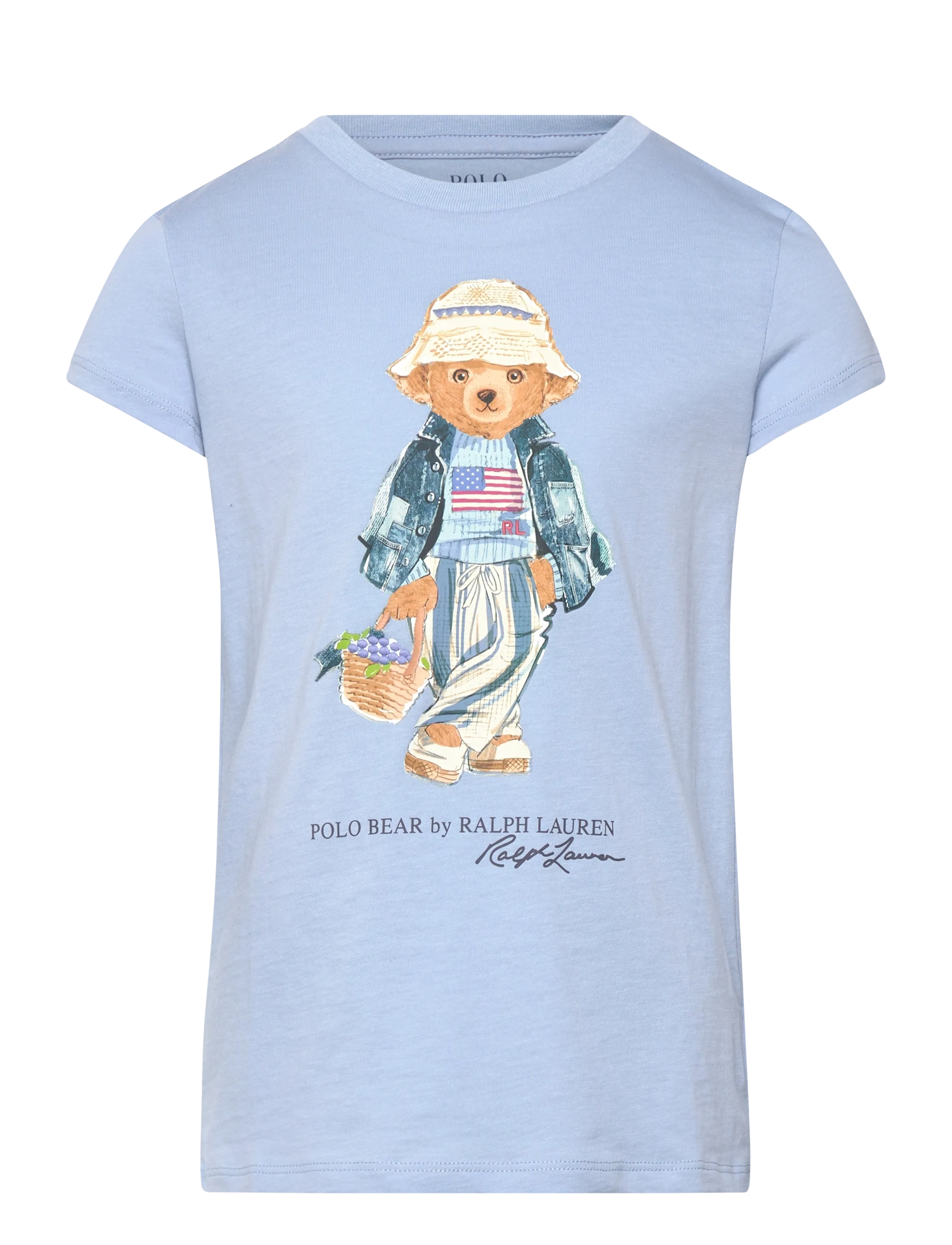 Ralph Lauren Kids Polo Bear Cotton Jersey Tee, 129-130, Blue, T-Shirts > Kortærmede, Børn