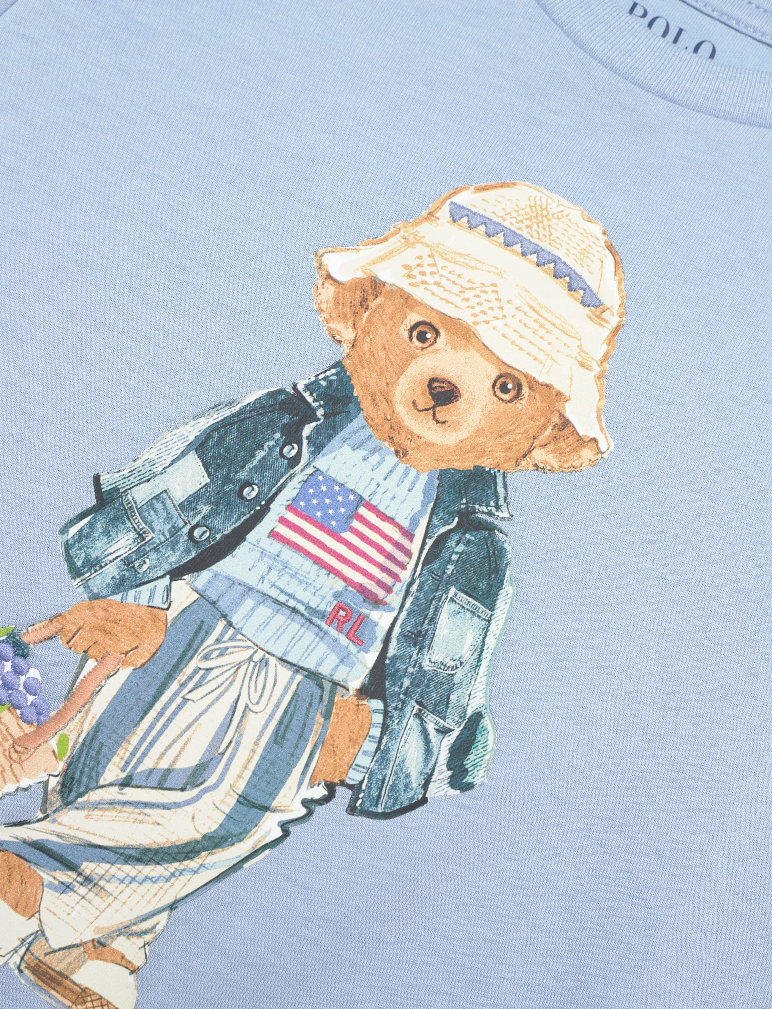 Ralph Lauren Kids - Polo Bear Cotton Jersey Tee - kortærmede t-shirts - estate blue - 2