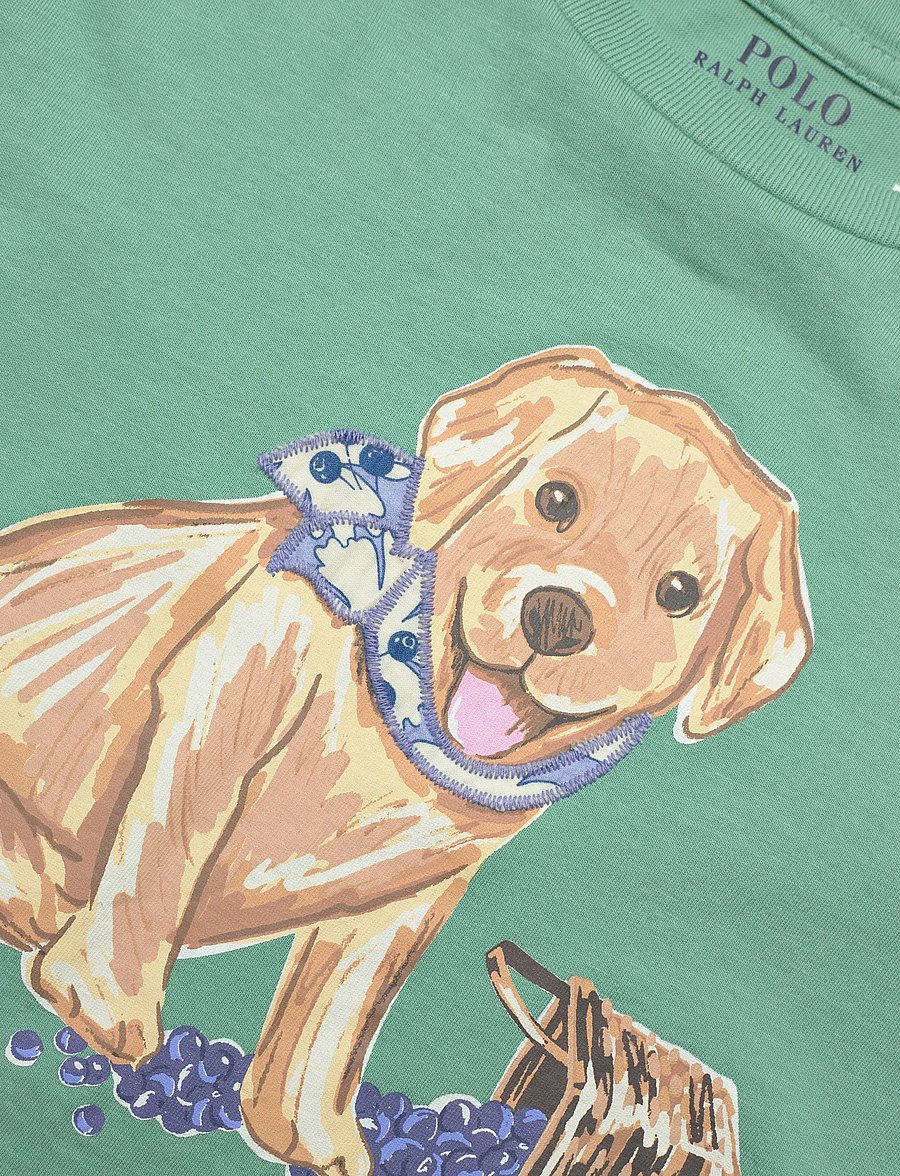 Ralph Lauren Kids - Dog-Print Cotton Jersey Tee - kurzärmelige - celadon - 2
