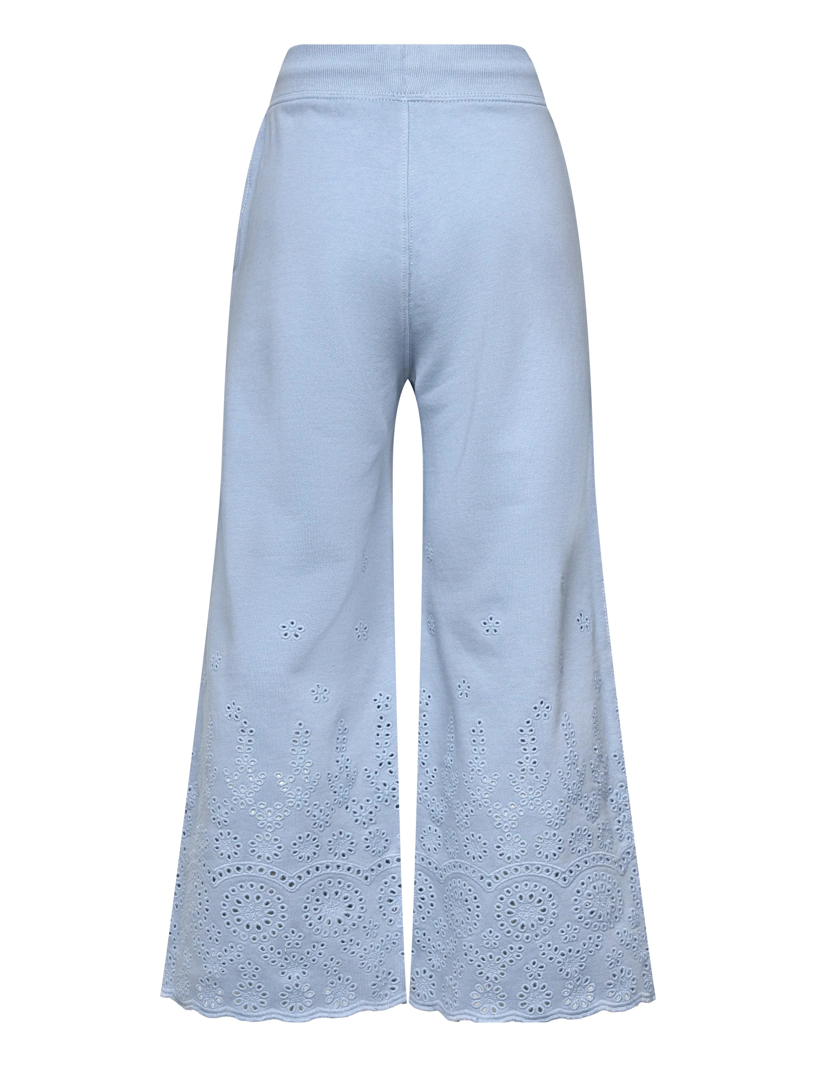 Ralph Lauren Kids - Eyelet French Terry Wide-Leg Sweatpant - sweatpants - vessel blue - 1
