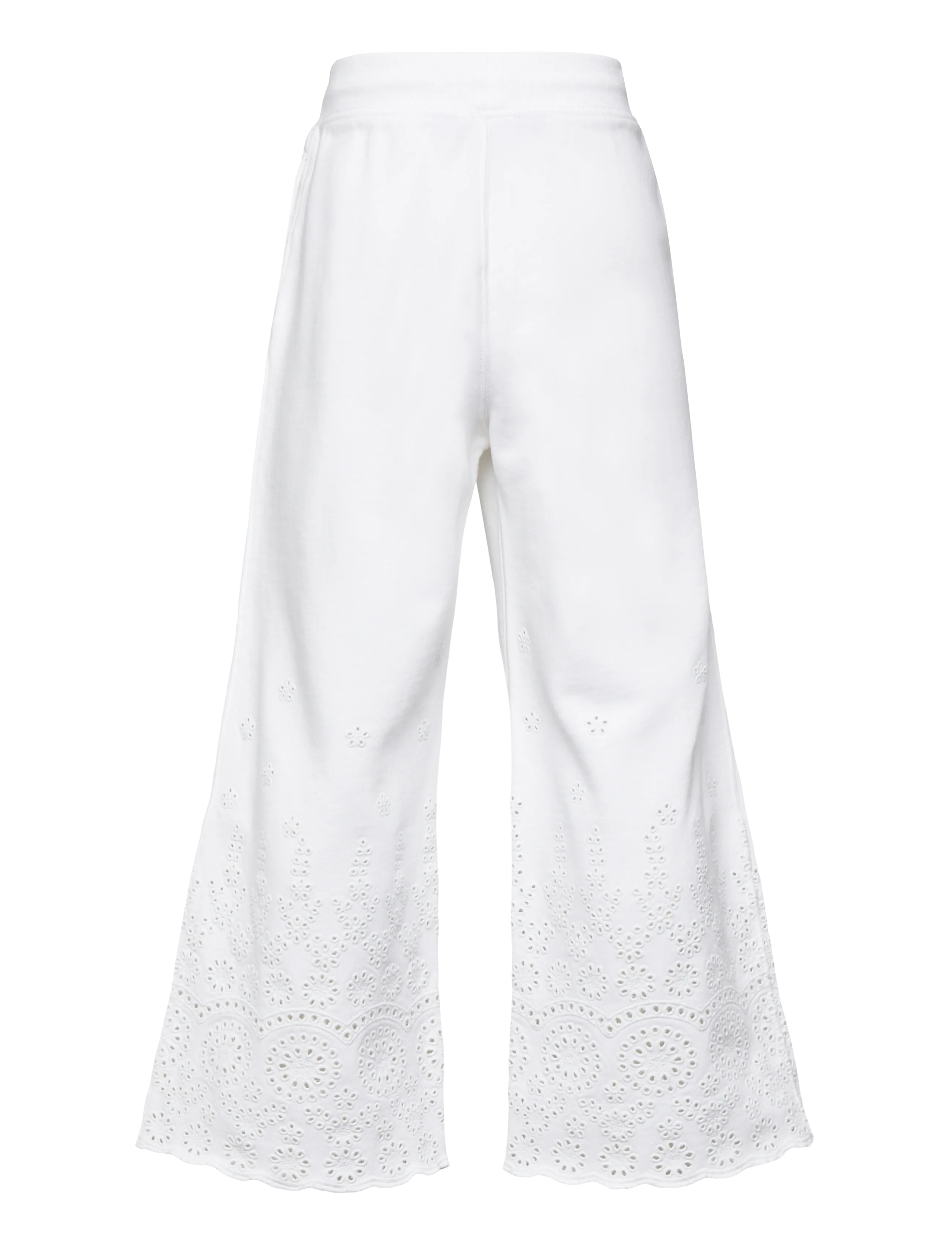 Ralph Lauren Kids - Eyelet French Terry Wide-Leg Sweatpant - sweatpants - white - 1