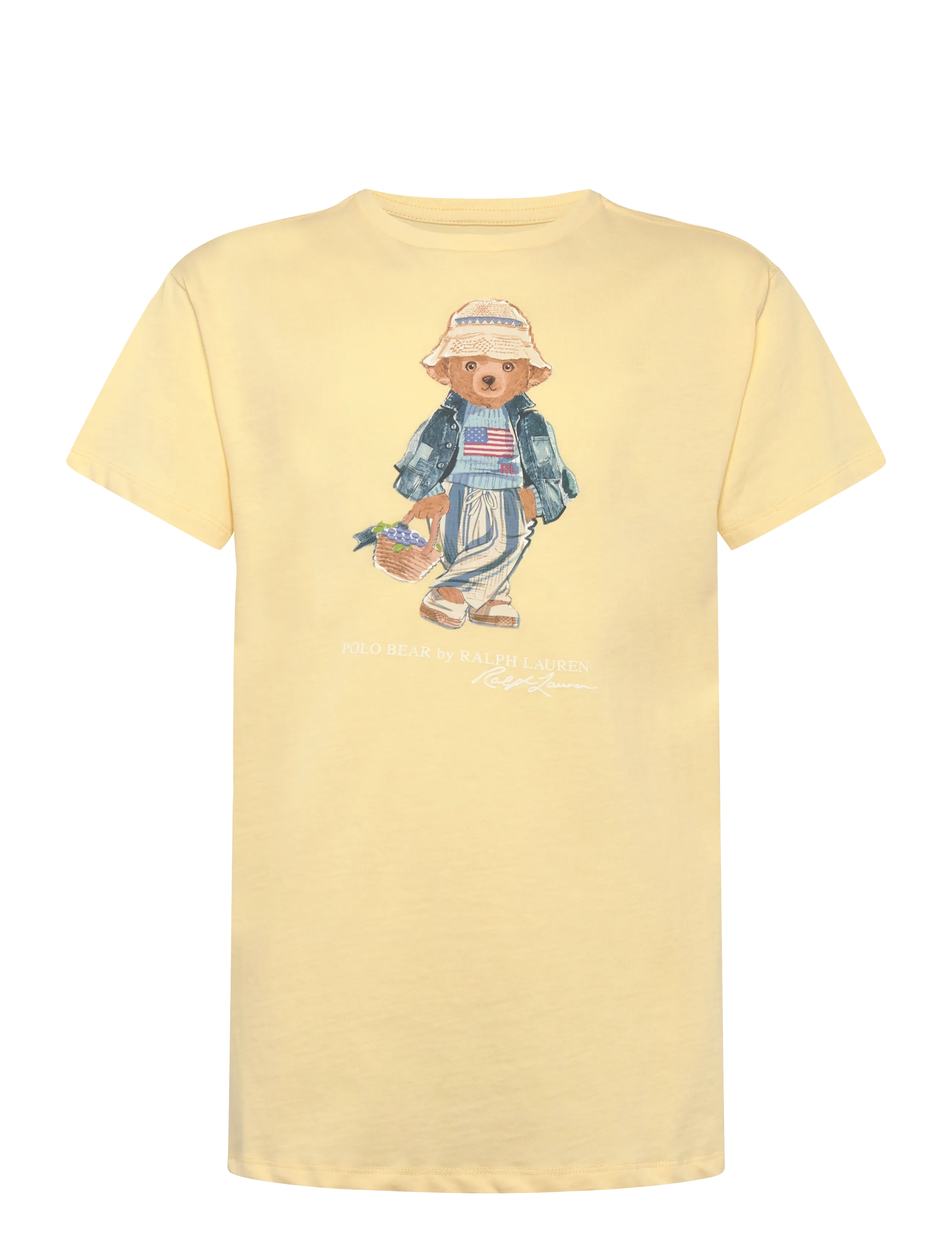 Ralph Lauren Kids 26/1 Jersey-Knt-Dresses, 129-130, Yellow, T-Shirts > Kortærmede, Børn