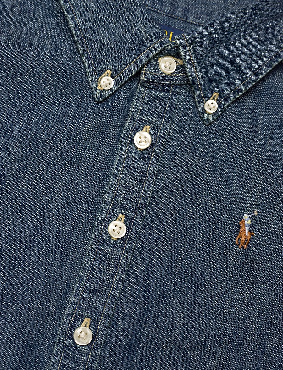 Ralph Lauren Kids - Belted Cotton Denim Shirtdress - robes décontractées à manches courtes - blaine wash - 2