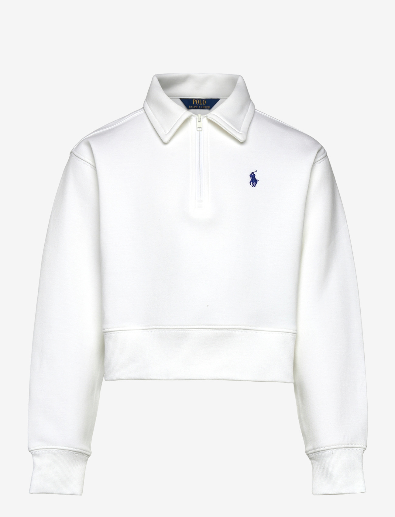 Ralph Lauren Kids - Double-Knit Collared Boxy Sweatshirt - sweatshirts - white - 0