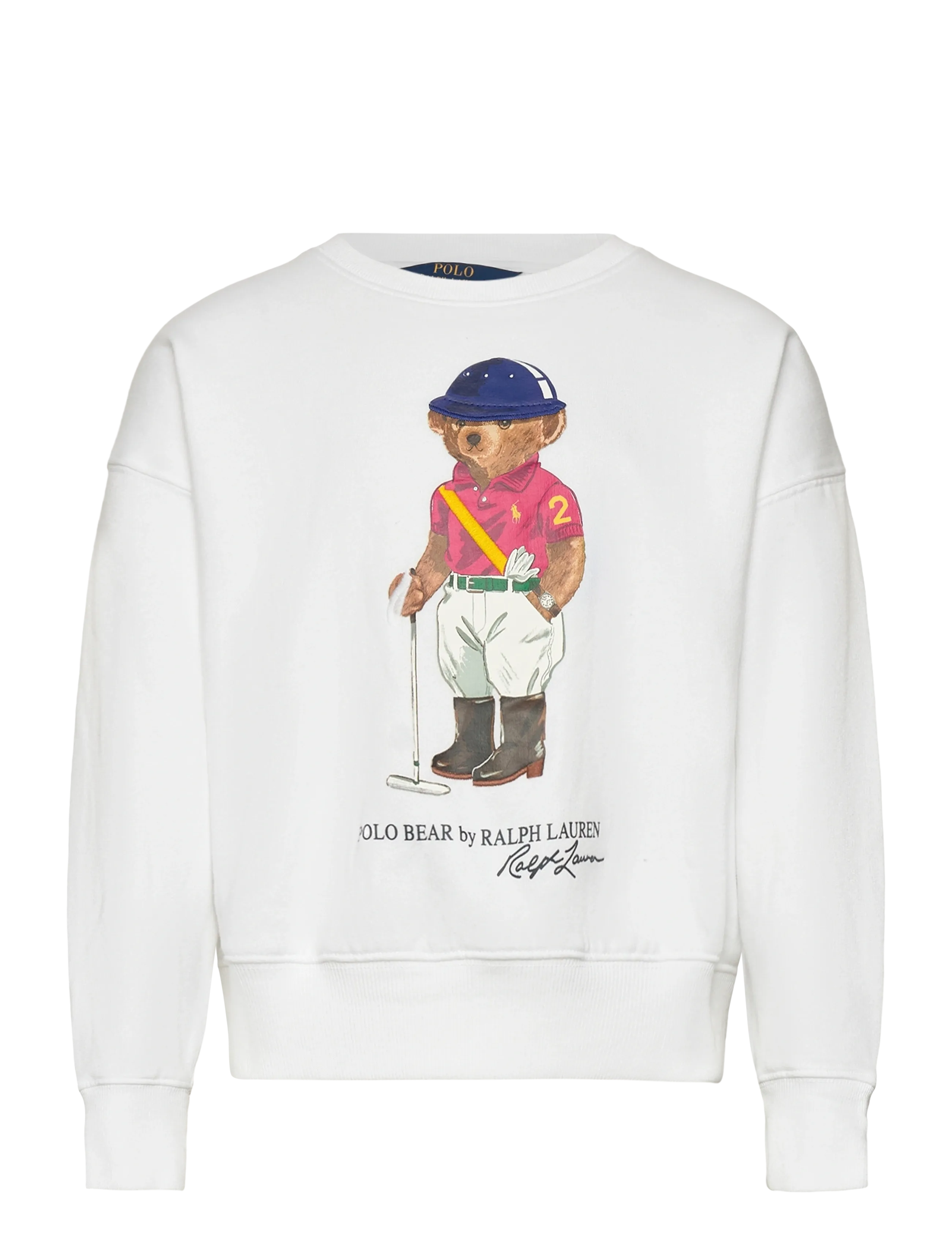 Polo Bear Fleece Boxy Sweatshirt - WHITE