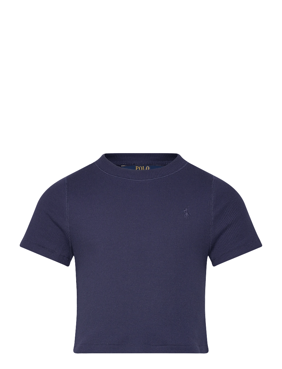 Ralph Lauren Kids - Ribbed Boxy Tee - kurzärmelige - newport navy - 0