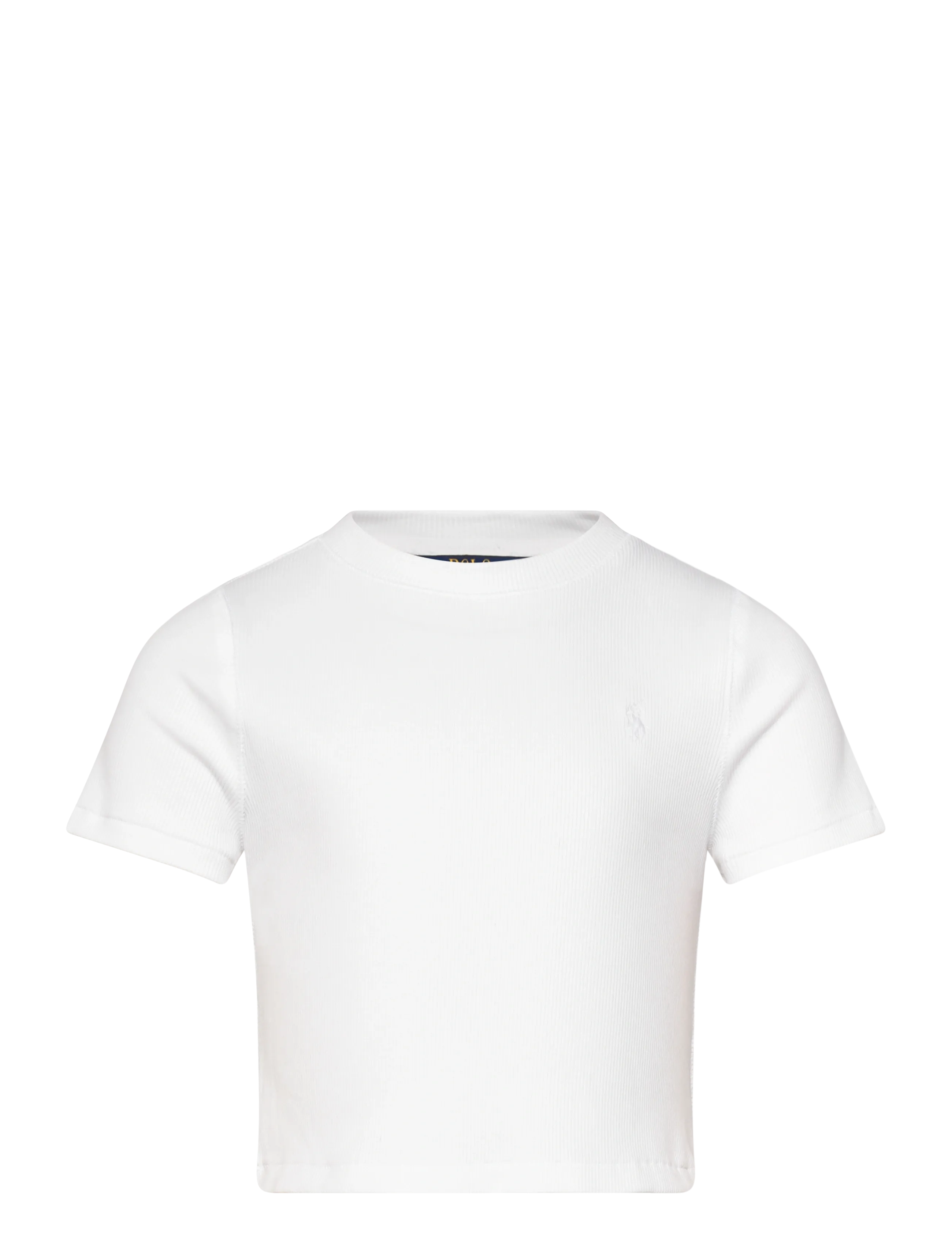 Ralph Lauren Kids Ribbed Boxy Tee, Børn, Ribbet Boxy T-shirt, Hvid, Str: 129-130