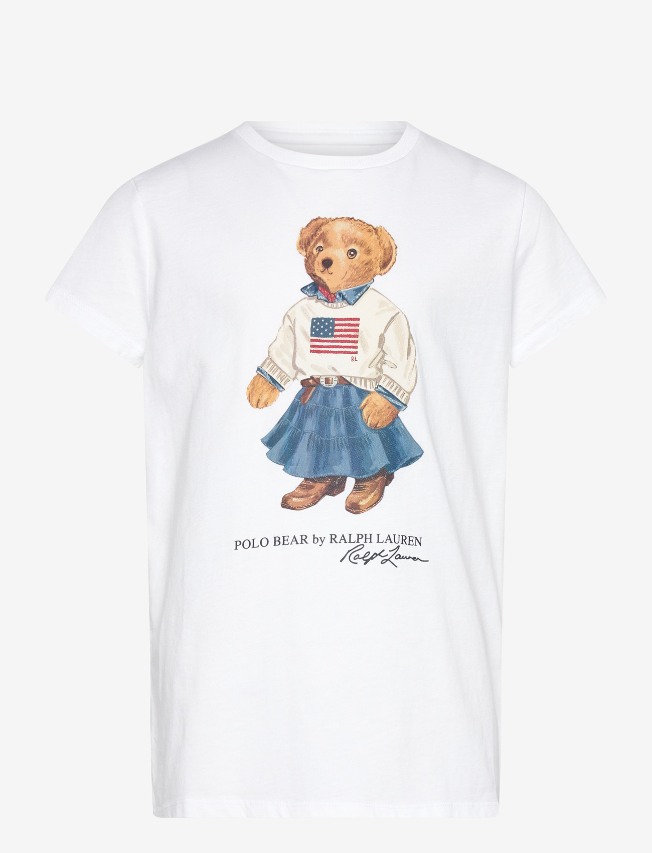 Ralph Lauren Kids - Polo Bear Cotton Jersey Tee - lühikeste varrukatega t-särgid - white - 0