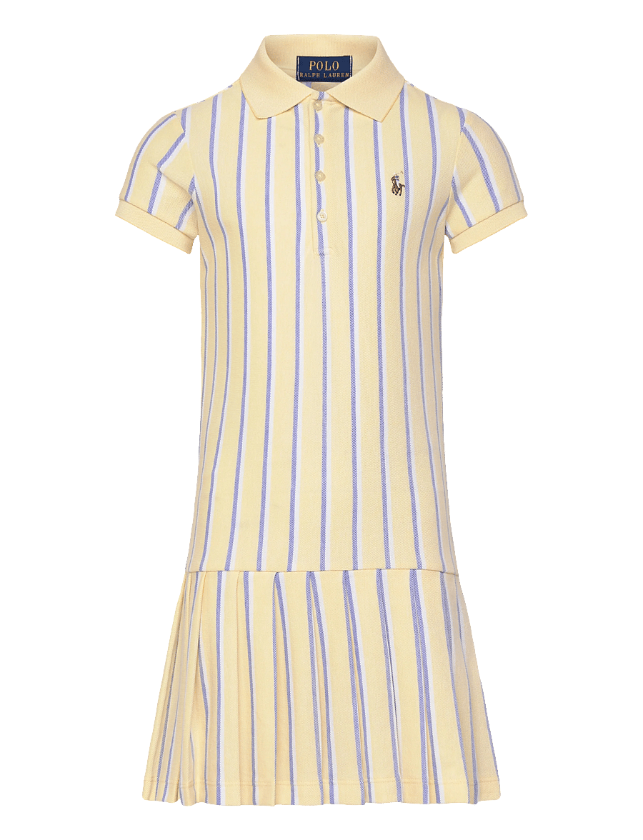Ralph Lauren Kids - Striped Oxford Mesh Polo Dress - wicket yellow mul - 0
