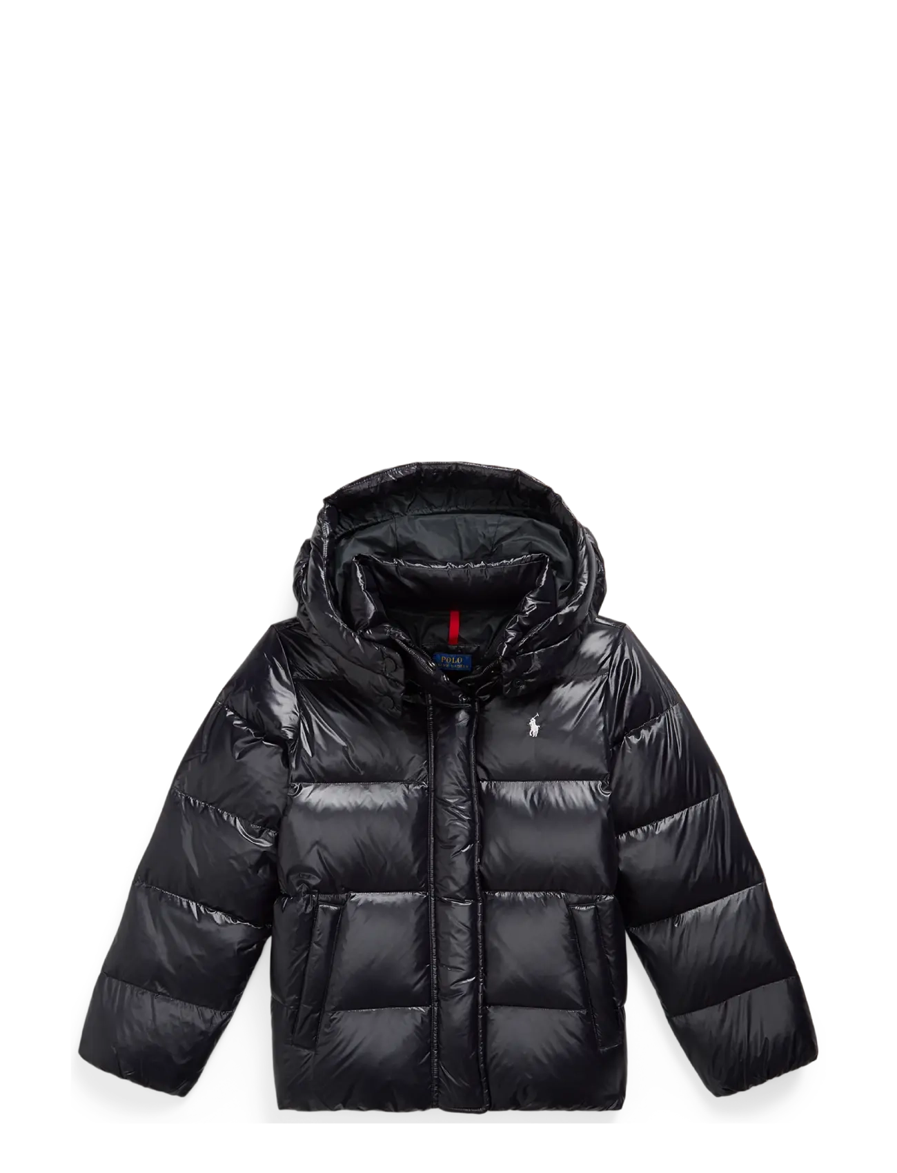 Ralph Lauren Kids Glossy Down Hooded Jacket, 129-130, Jackets & Coats, Schwarz - Puffer Padded, Kinder