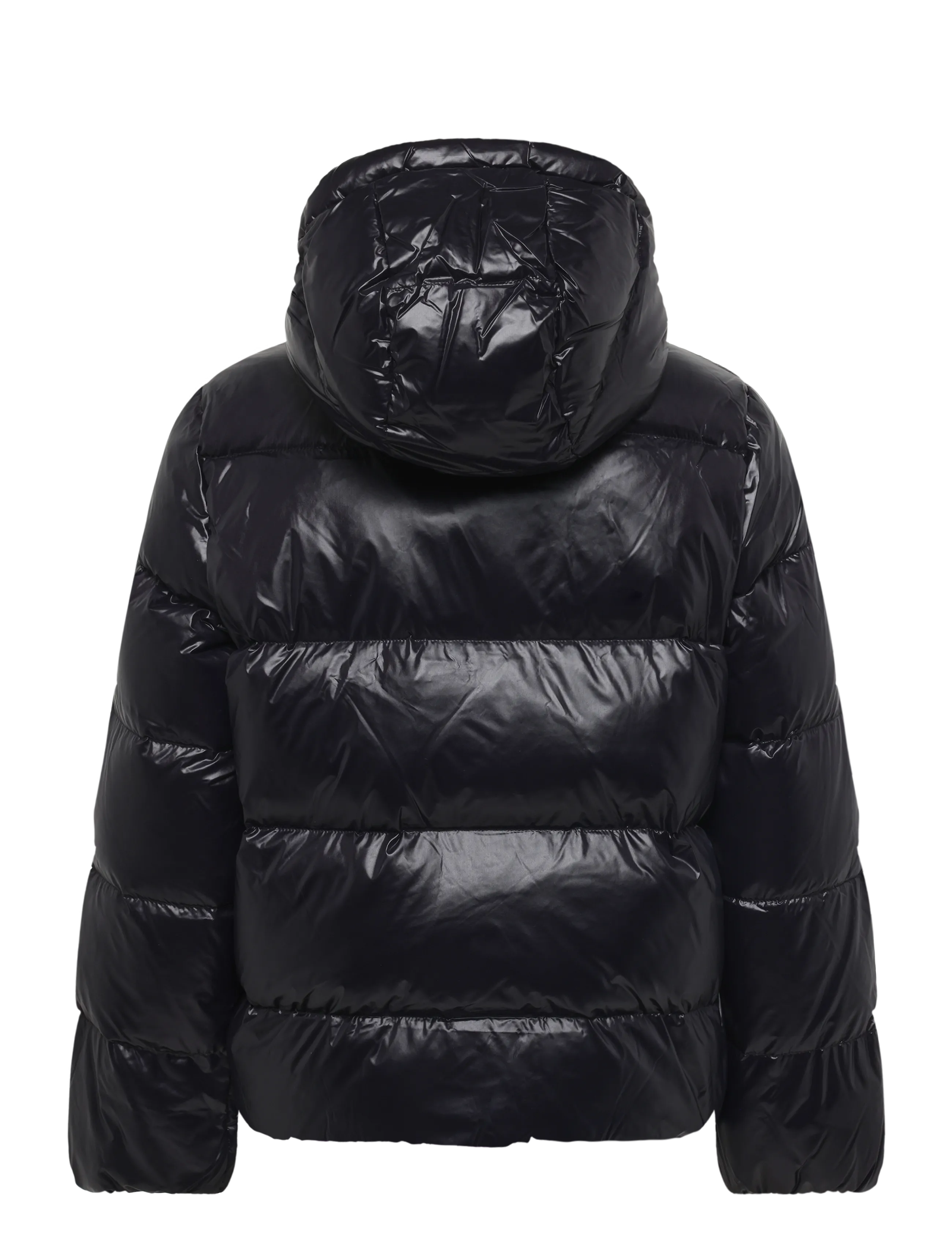 Ralph Lauren Kids - Glossy Down Hooded Jacket - daunen- und steppjacken - polo black w/ whi - 1