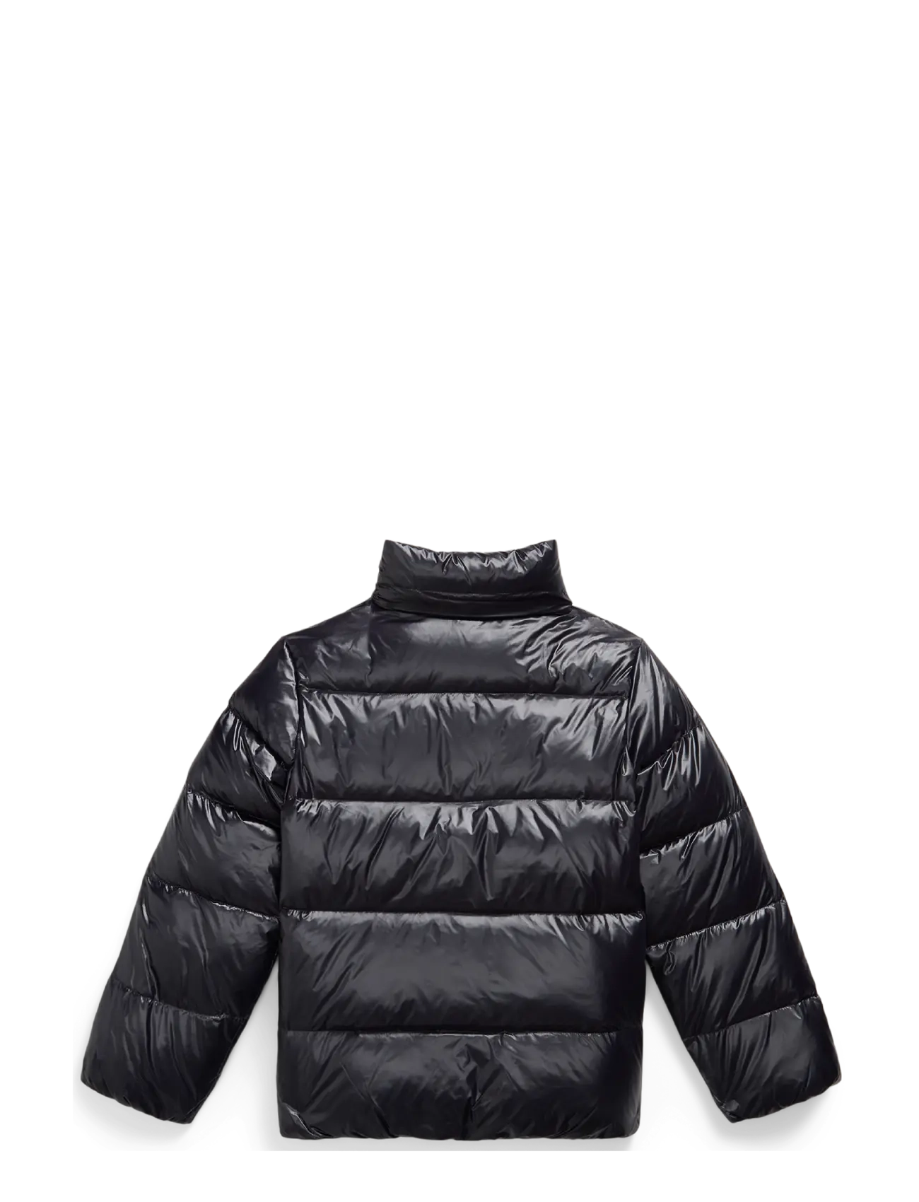 Ralph Lauren Kids - Glossy Down Hooded Jacket - daunen- und steppjacken - polo black w/ whi - 2