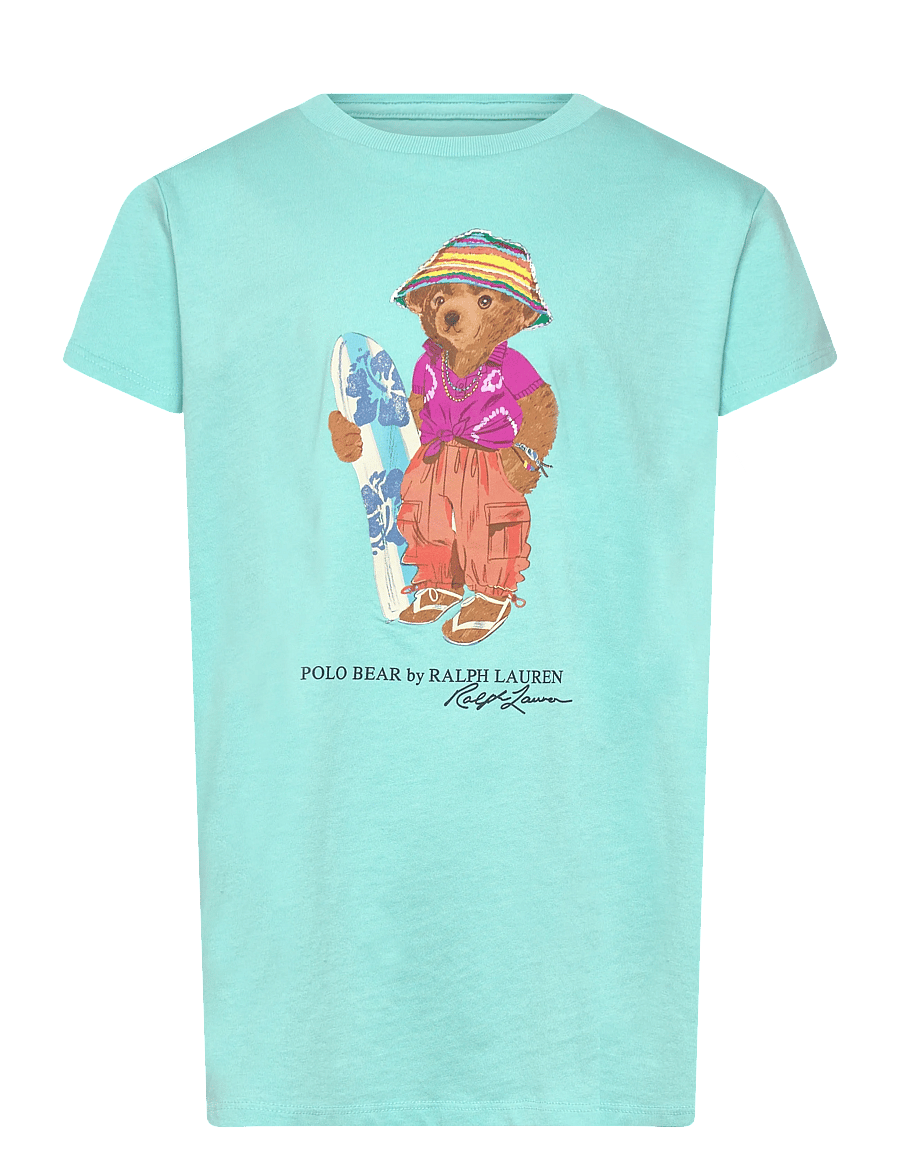 Ralph Lauren Kids - Polo Bear Cotton Jersey Tee - kurzärmelige - parakeet - 0