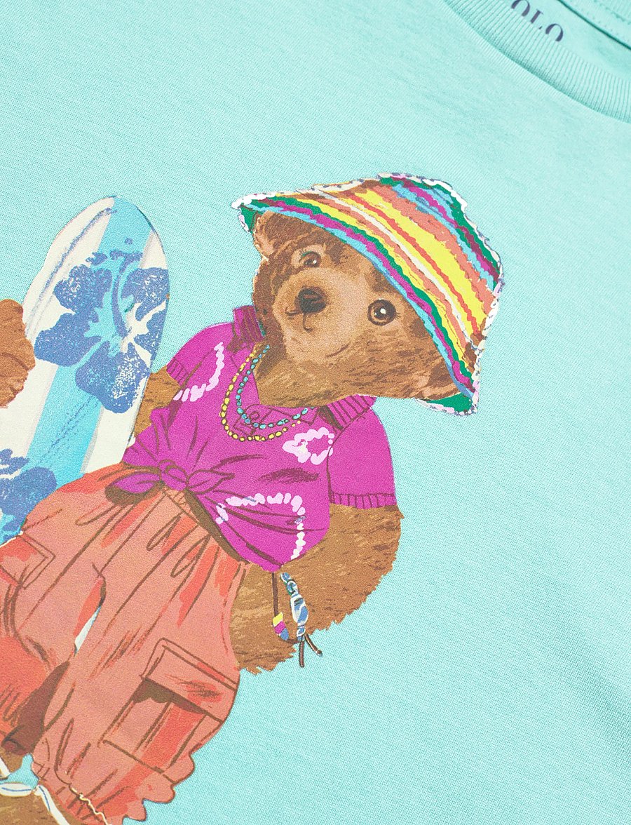 Ralph Lauren Kids - Polo Bear Cotton Jersey Tee - kurzärmelige - parakeet - 2