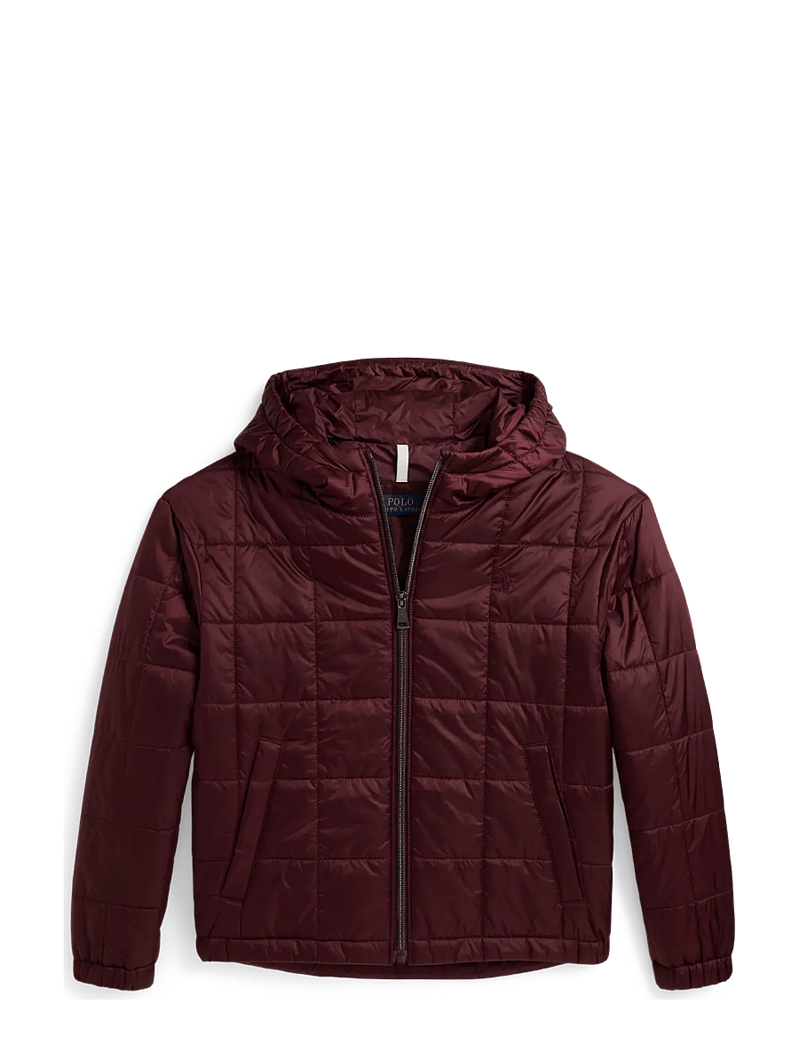 Ralph Lauren Kids - Quilted Metallic Water-Repellent Jacket - shell-jacken - rich ruby - 0