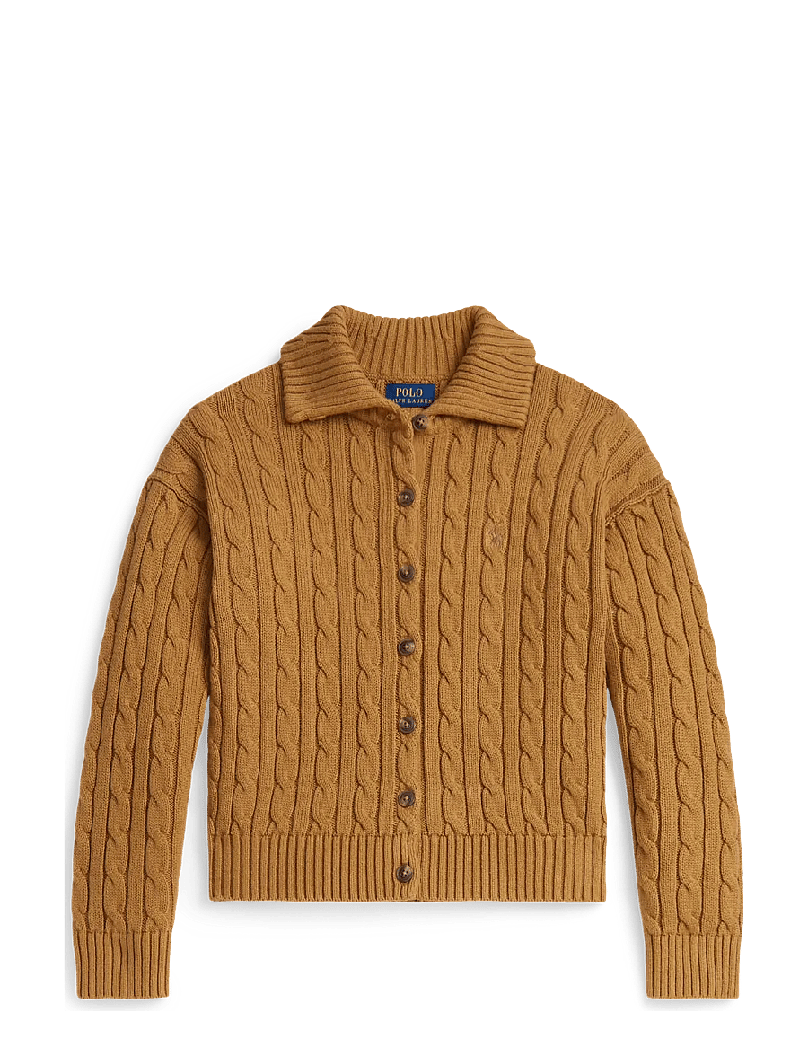 Ralph Lauren Kids - Cable-Knit Collared Cardigan - berkshire tan - 0