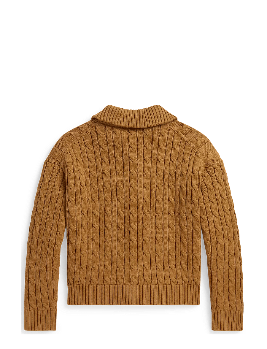 Ralph Lauren Kids - Cable-Knit Collared Cardigan - berkshire tan - 1