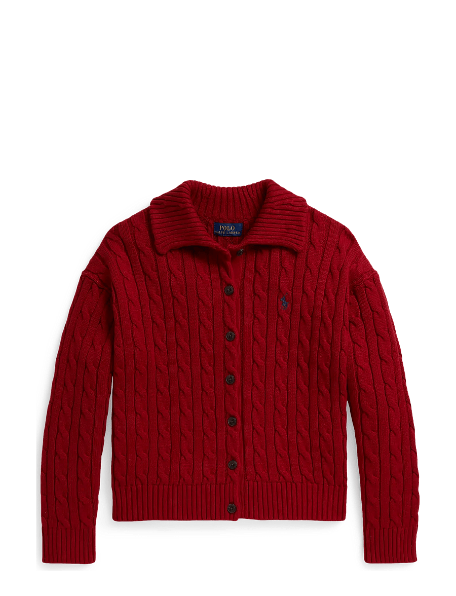 Ralph Lauren Kids - Cable-Knit Collared Cardigan - leichte jacken - camden red - 1