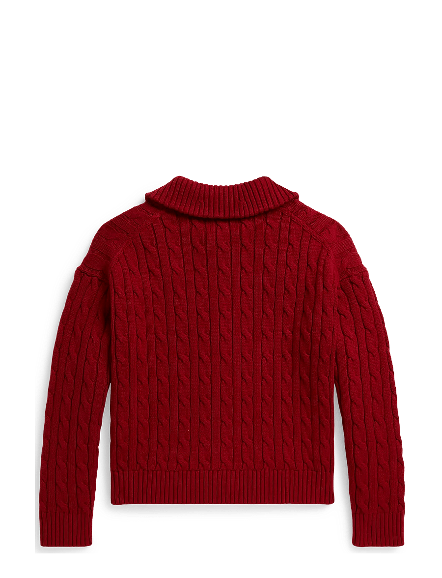 Ralph Lauren Kids - Cable-Knit Collared Cardigan - leichte jacken - camden red - 2