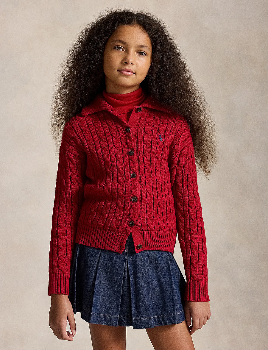 Ralph Lauren Kids - Cable-Knit Collared Cardigan - leichte jacken - camden red - 0