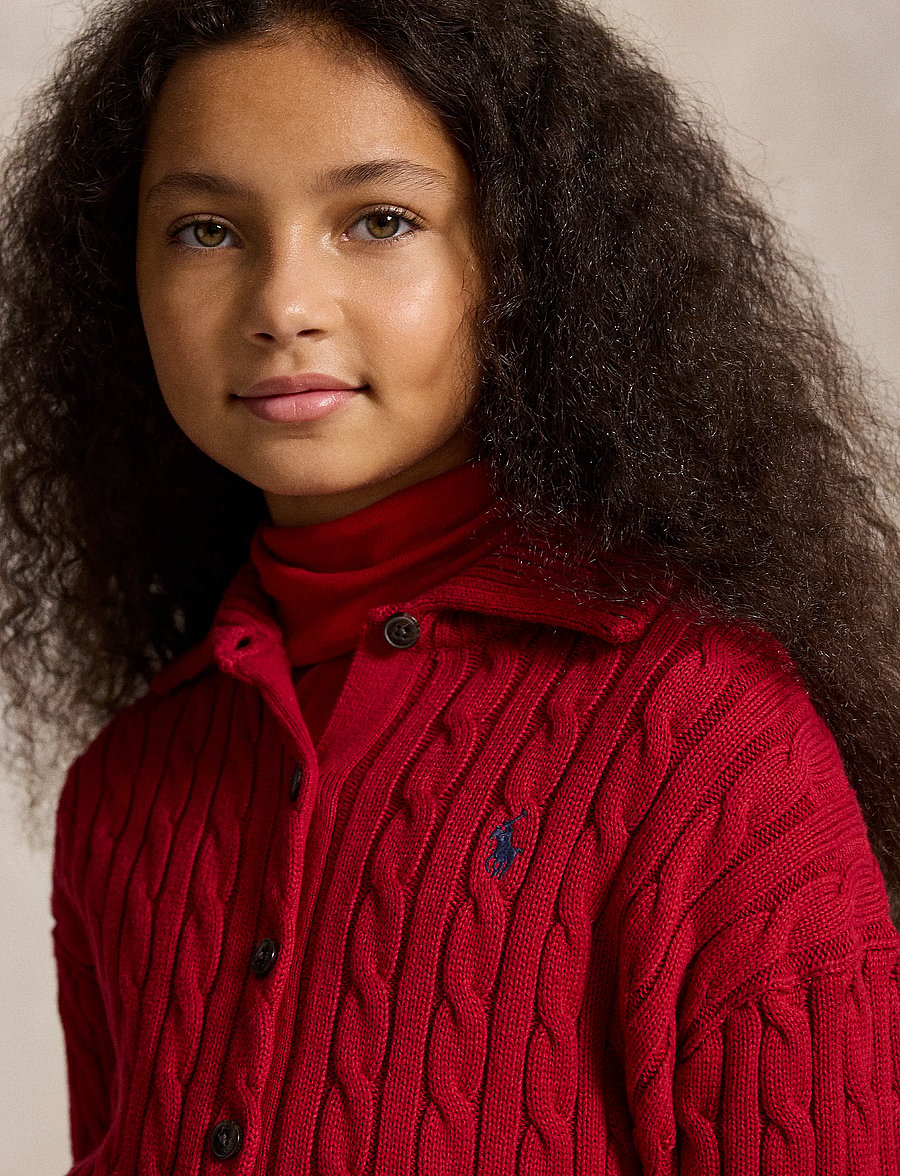 Ralph Lauren Kids - Cable-Knit Collared Cardigan - leichte jacken - camden red - 3