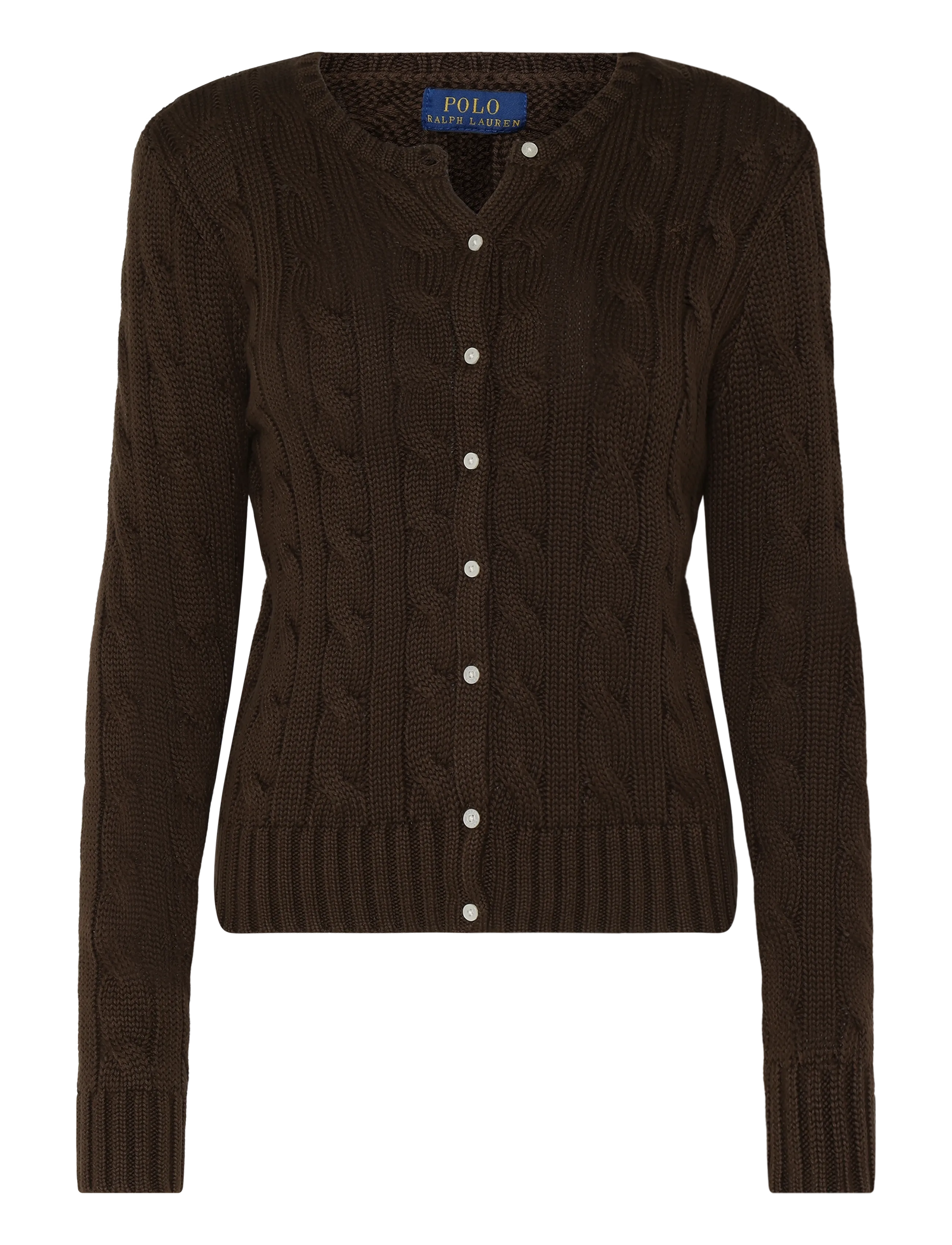 Ralph Lauren Kids 20/2 COTTON-SWEATER-CARDIGAN - Tøj - NUTMEG BROWN / brown