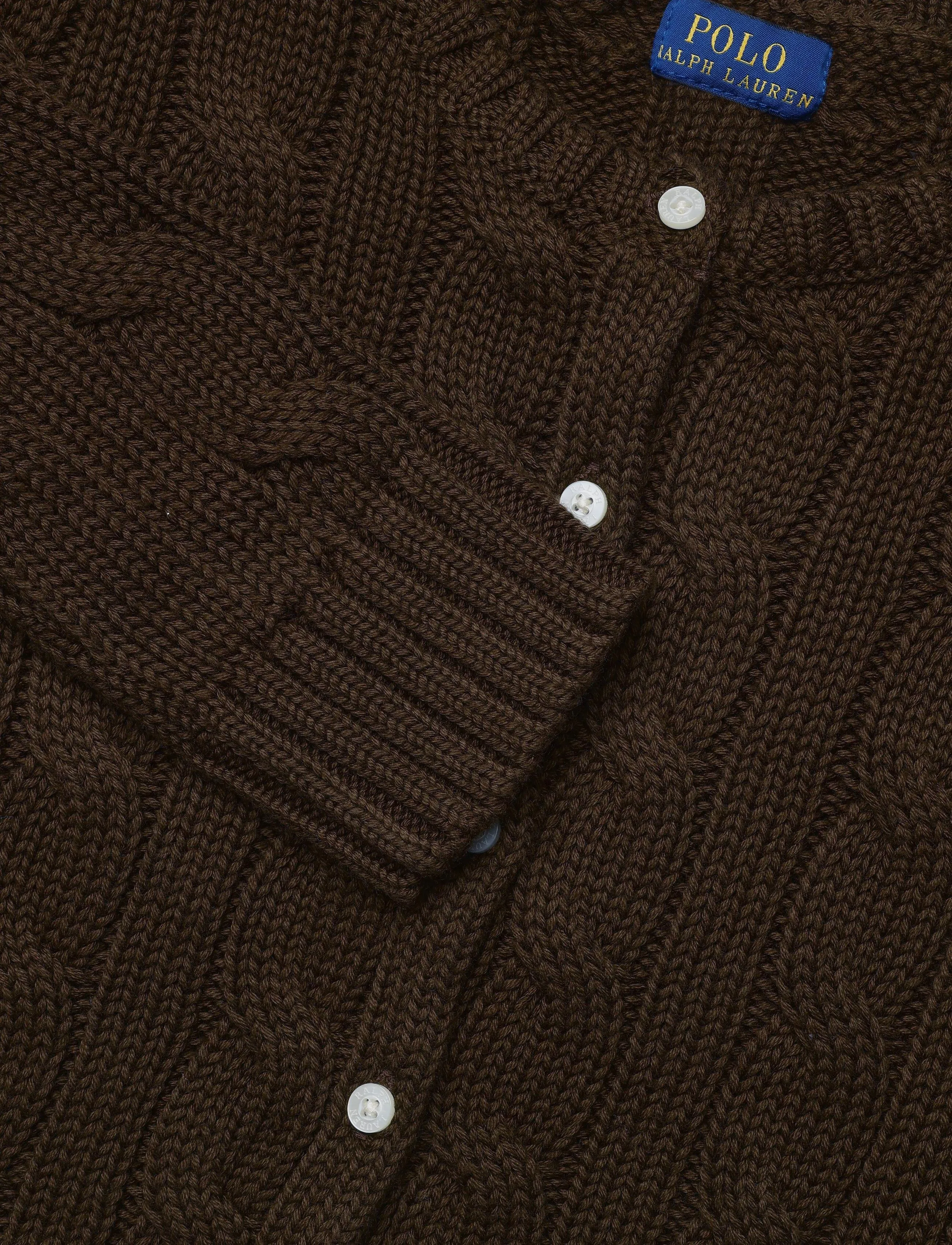 Ralph Lauren Kids - 20/2 COTTON-SWEATER-CARDIGAN - cardigans - nutmeg brown - 2
