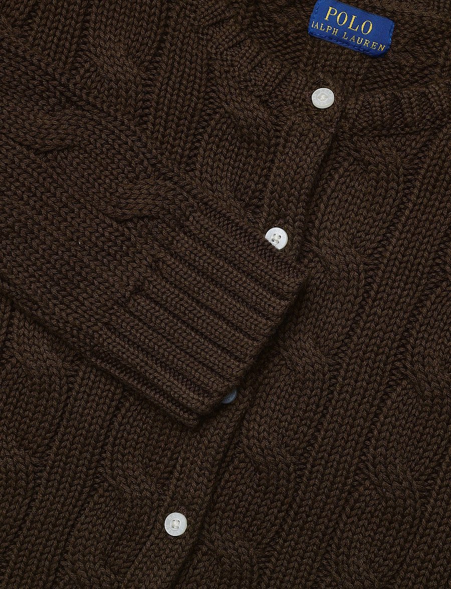Ralph Lauren Kids - 20/2 COTTON-SWEATER-CARDIGAN - cardigans - nutmeg brown - 2