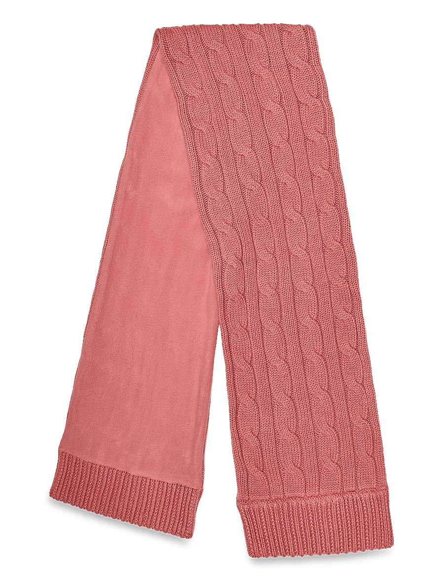 Ralph Lauren Kids - Cable-Knit Cotton Scarf - winteraccessoires - canvas pink - 1