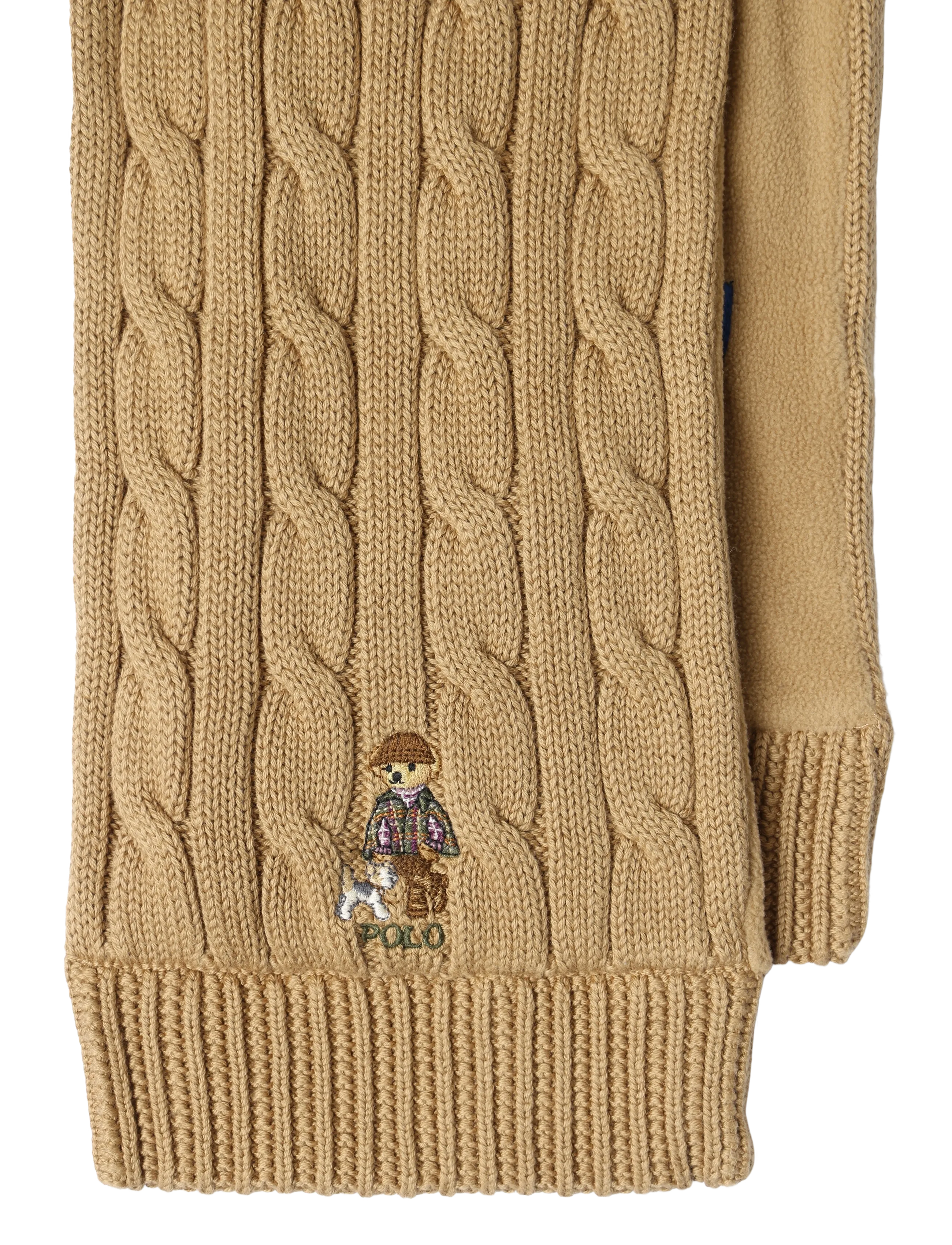 Ralph Lauren Kids Polo Bear Cotton Scarf - Vinteraccessoarer - BERKSHIRE TAN / beige