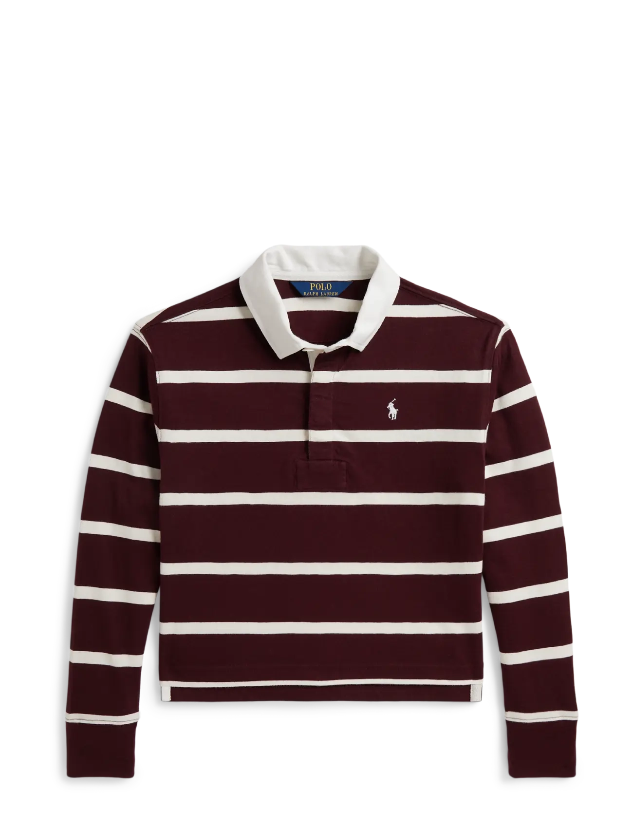 Ralph Lauren Kids Striped Cotton Jersey Rugby Shirt - Topid - RICH RUBY/ESTATE CREAM / burgundy