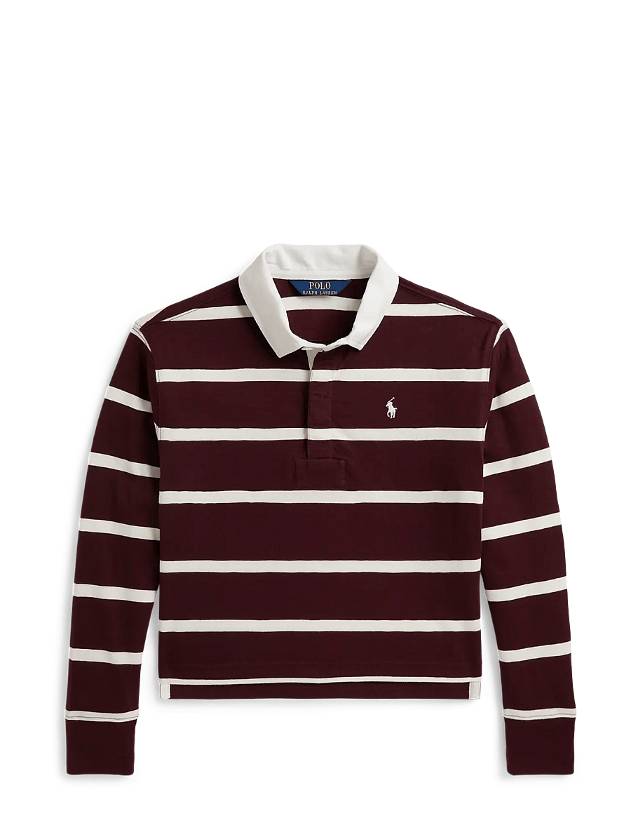 Ralph Lauren Kids - Striped Cotton Jersey Rugby Shirt - rich ruby/estate cream - 1